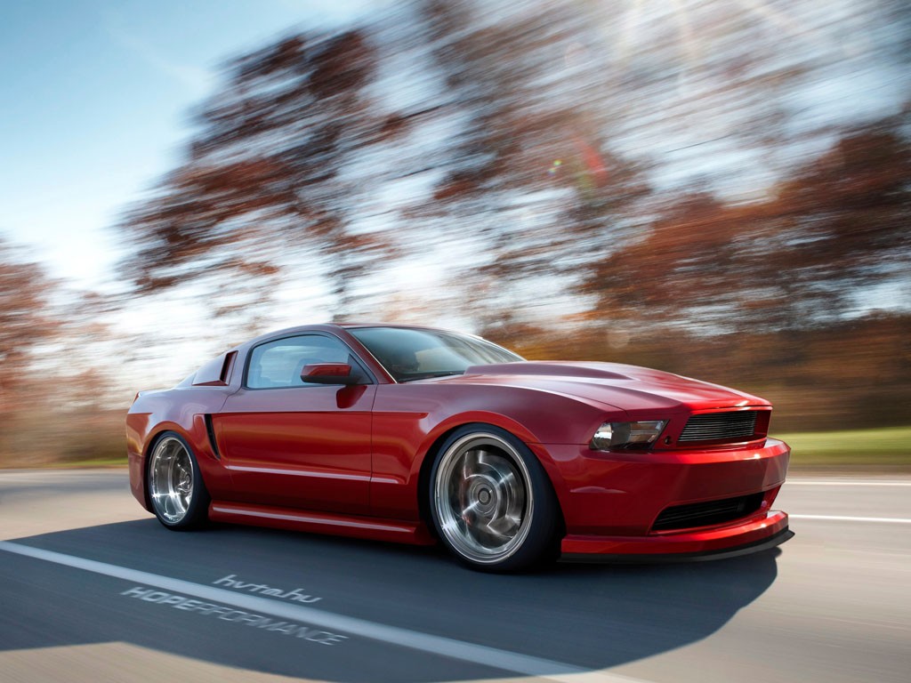 General 1024x768 car Ford red cars vehicle motion blur road muscle cars Ford Mustang S-197 II Ford Mustang American cars