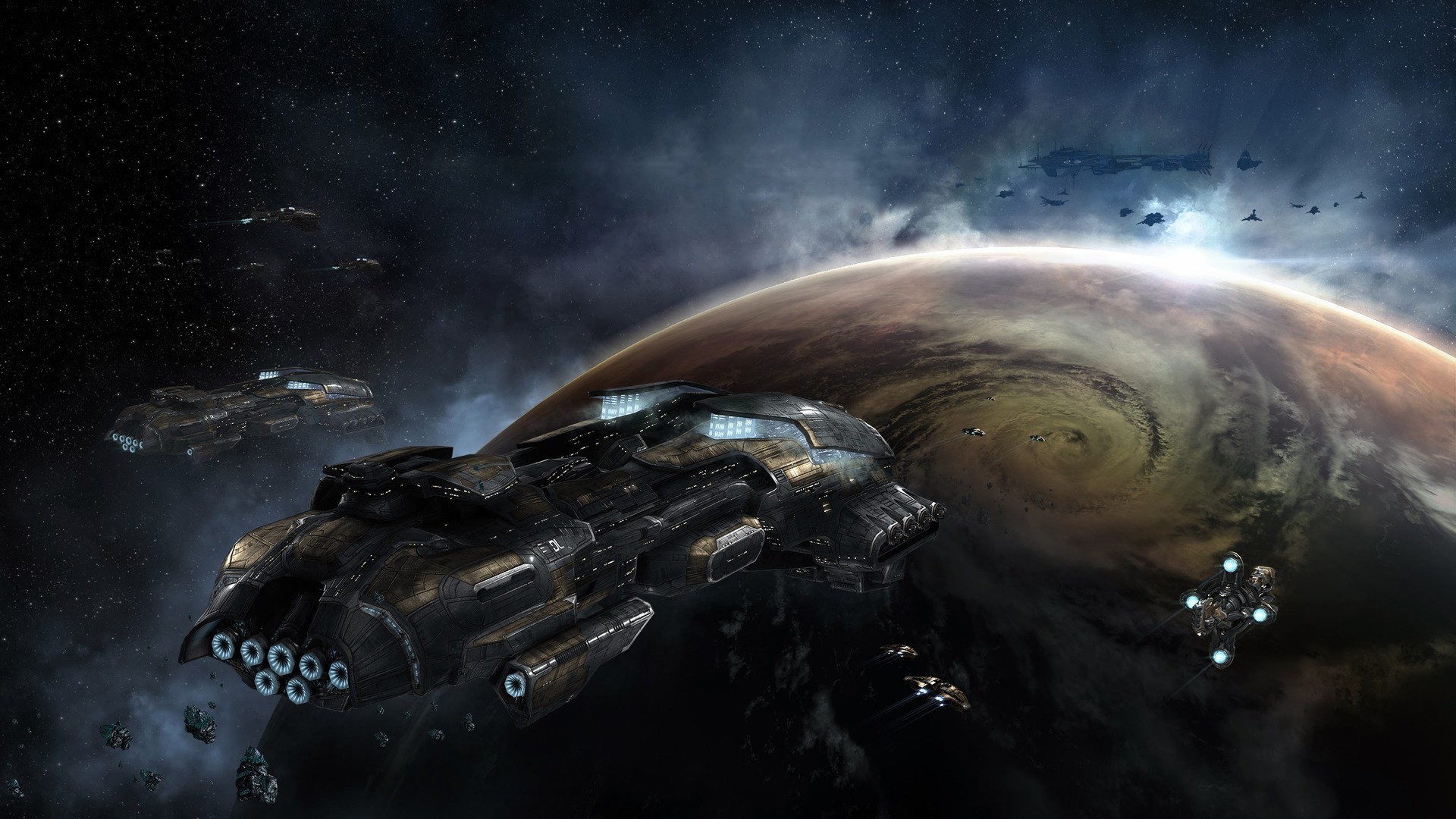 General 1920x1080 space EVE Online Gallente spaceship planet video games PC gaming video game art