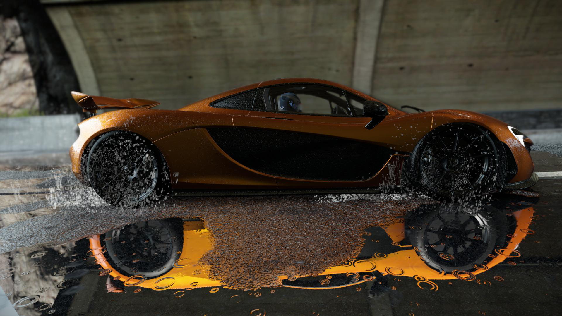 General 1920x1080 car video games CGI racing reflection orange cars digital art