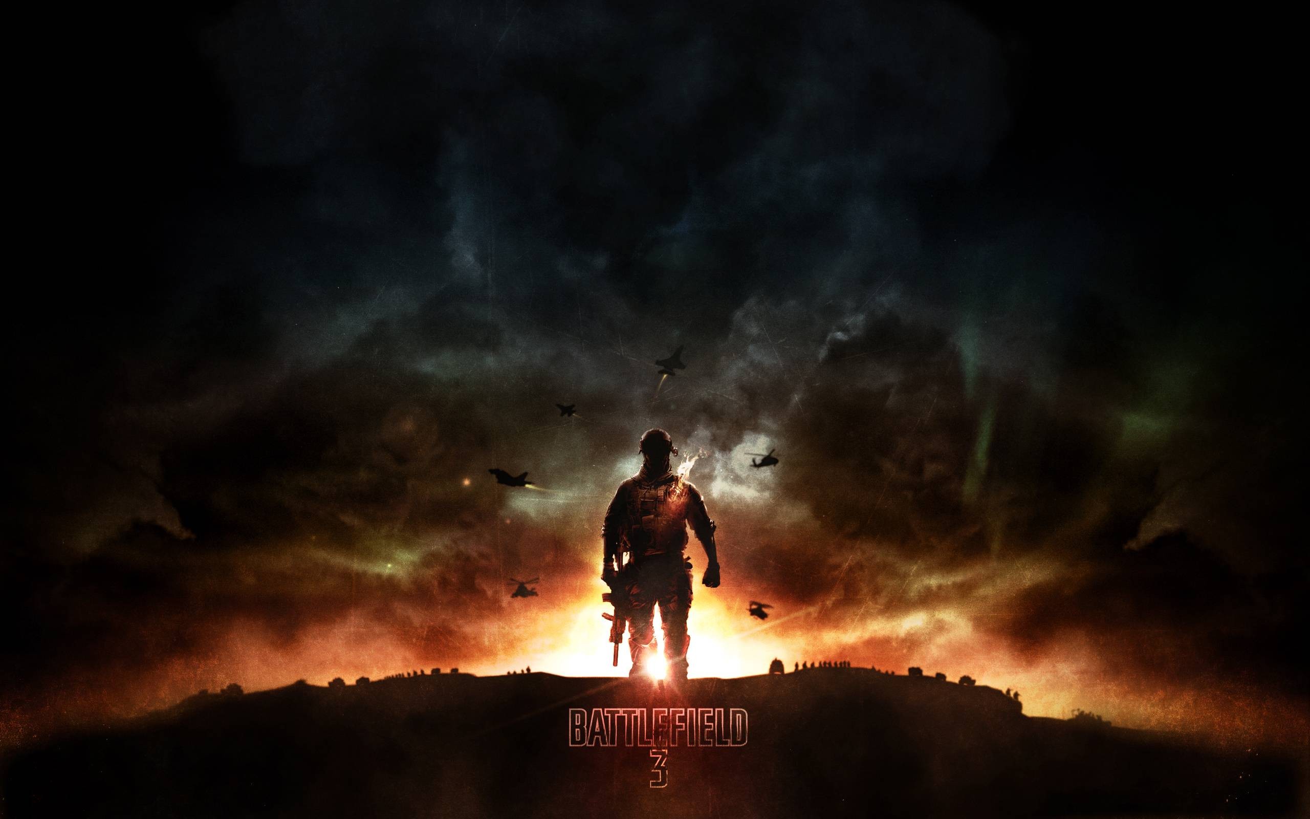 General 2560x1600 video games PC gaming Battlefield 3 video game art sky dark soldier