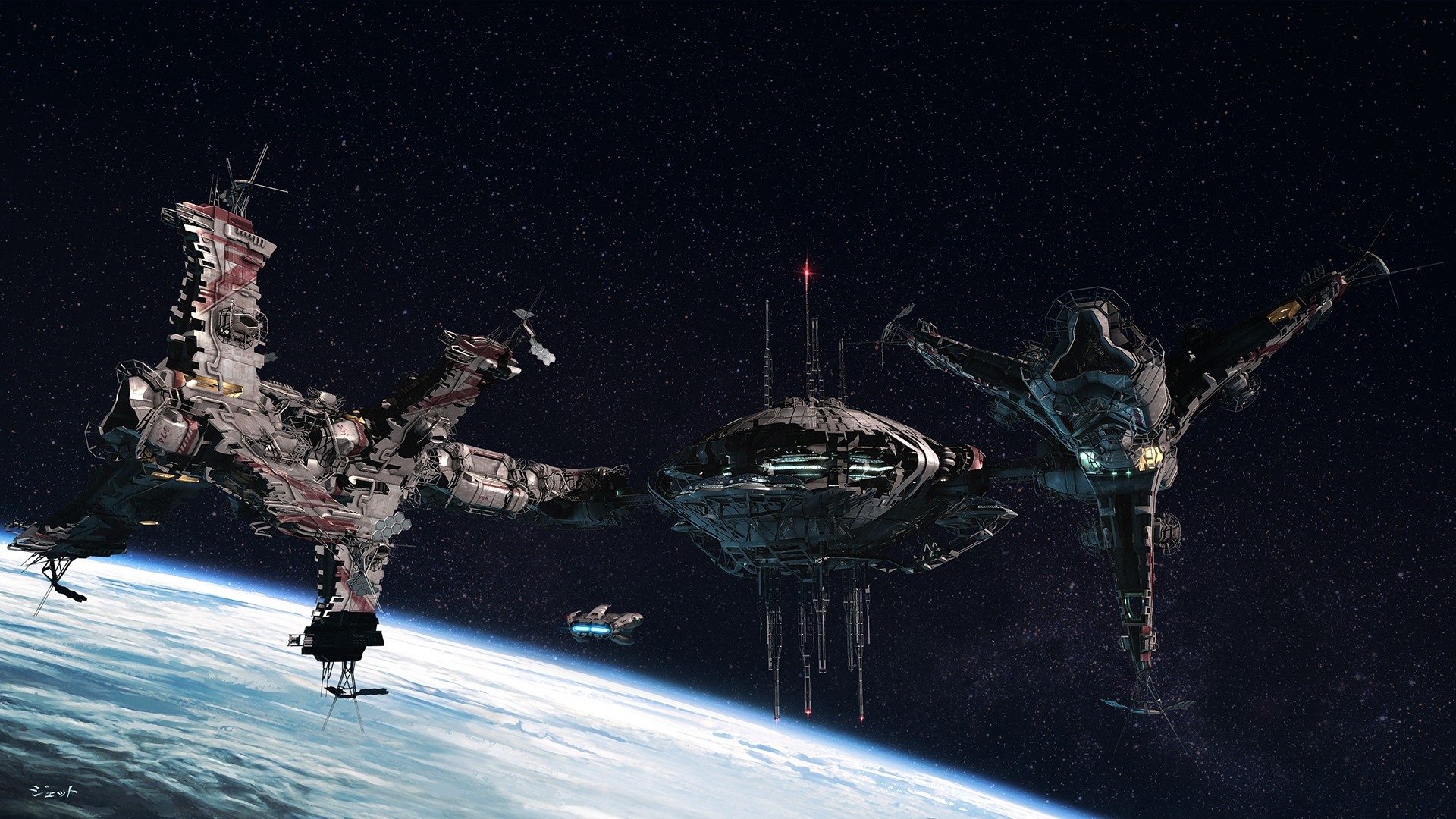 General 1920x1080 science fiction space station futuristic planet space space art digital art vehicle
