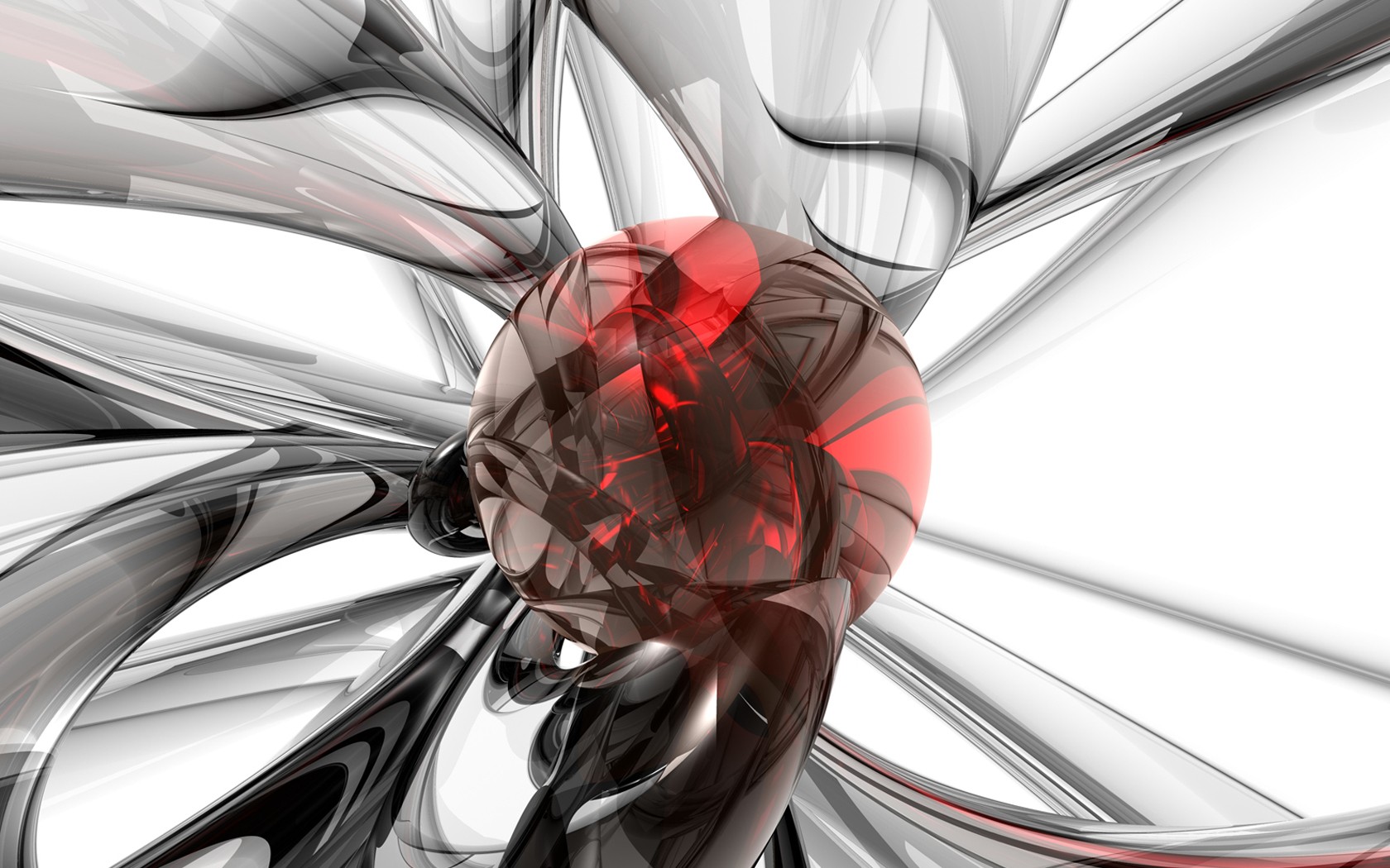 General 1680x1050 abstract digital art CGI sphere red