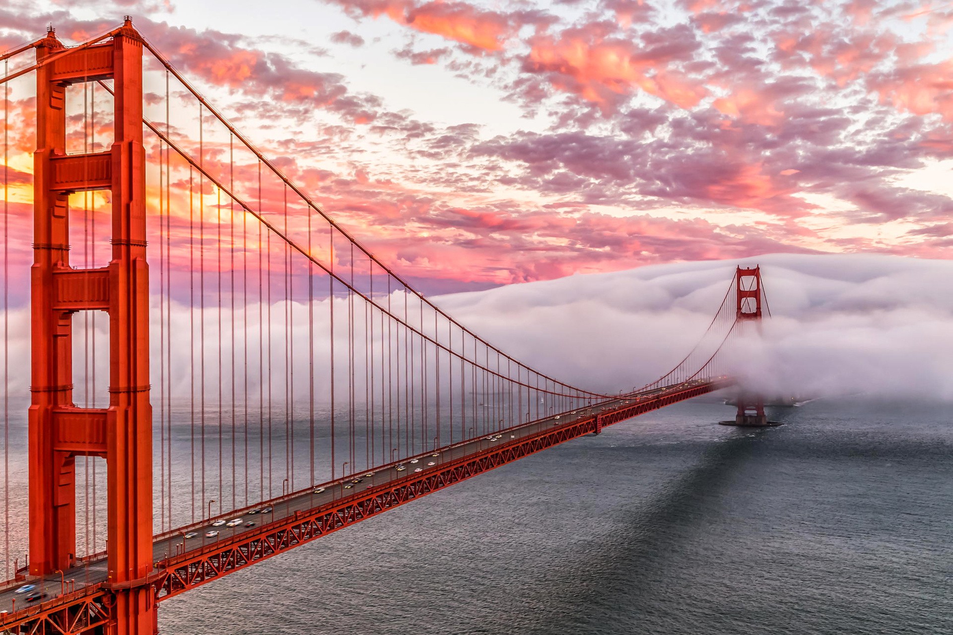 General 1920x1280 Golden Gate Bridge bridge architecture clouds sea sunset San Francisco California suspension bridge USA