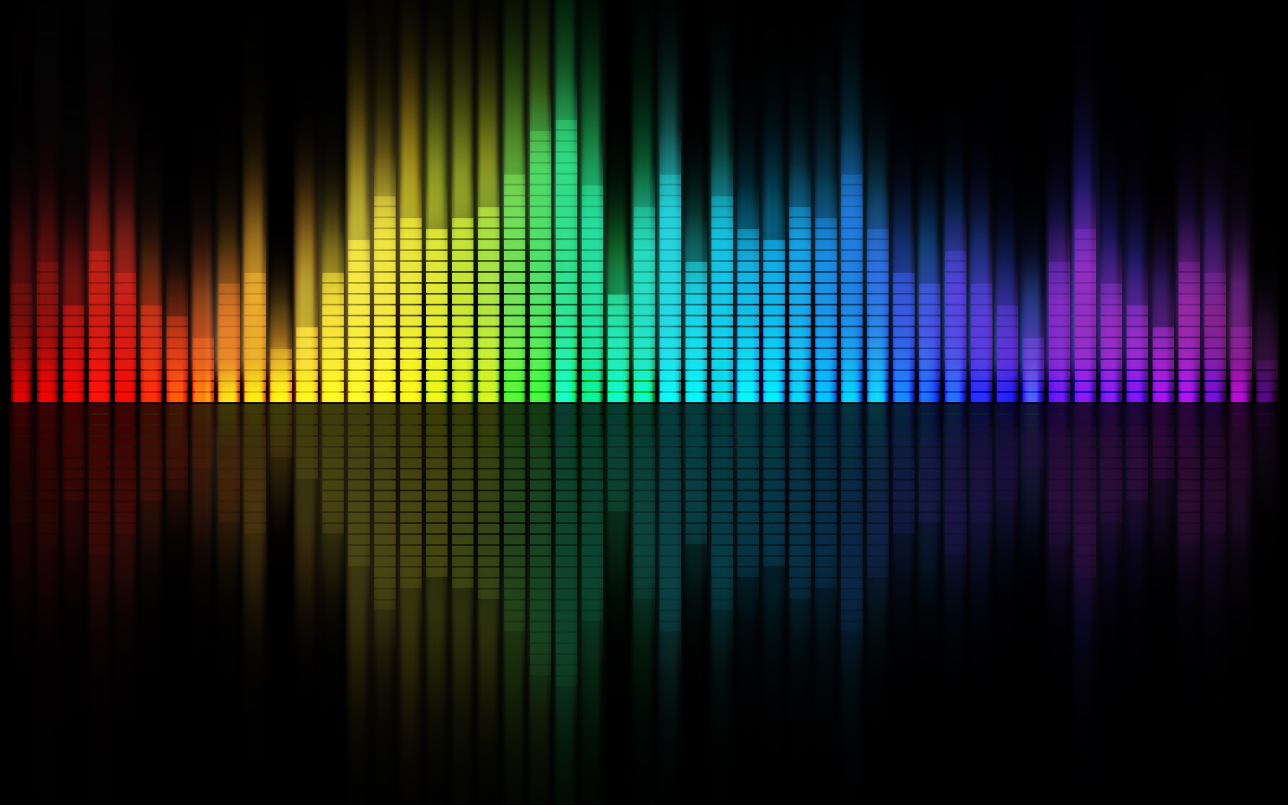 General 2560x1600 digital art colorful reflection vector art waveforms audio spectrum spectrum