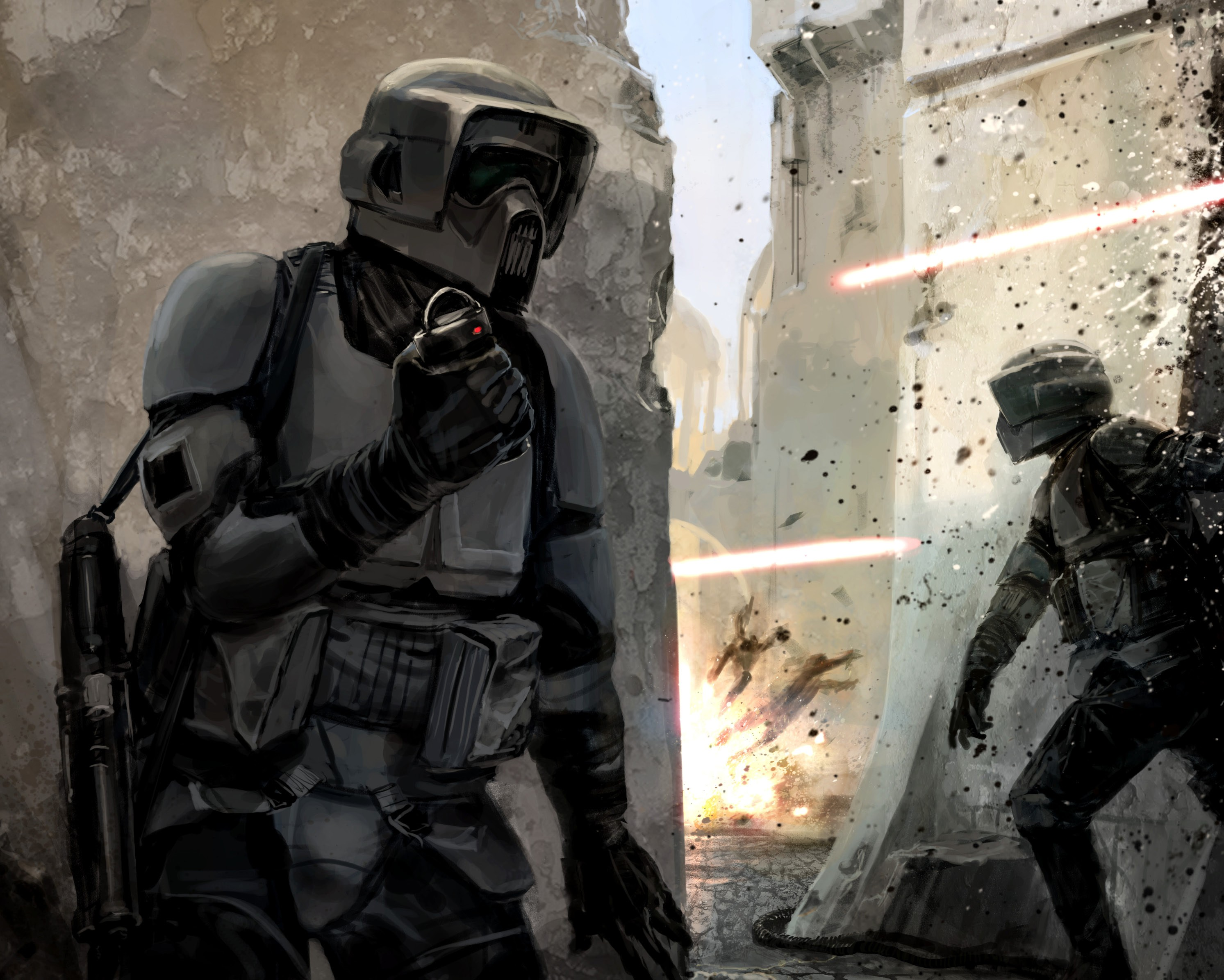 General 2986x2391 Star Wars science fiction artwork explosion battle scout trooper Imperial Forces