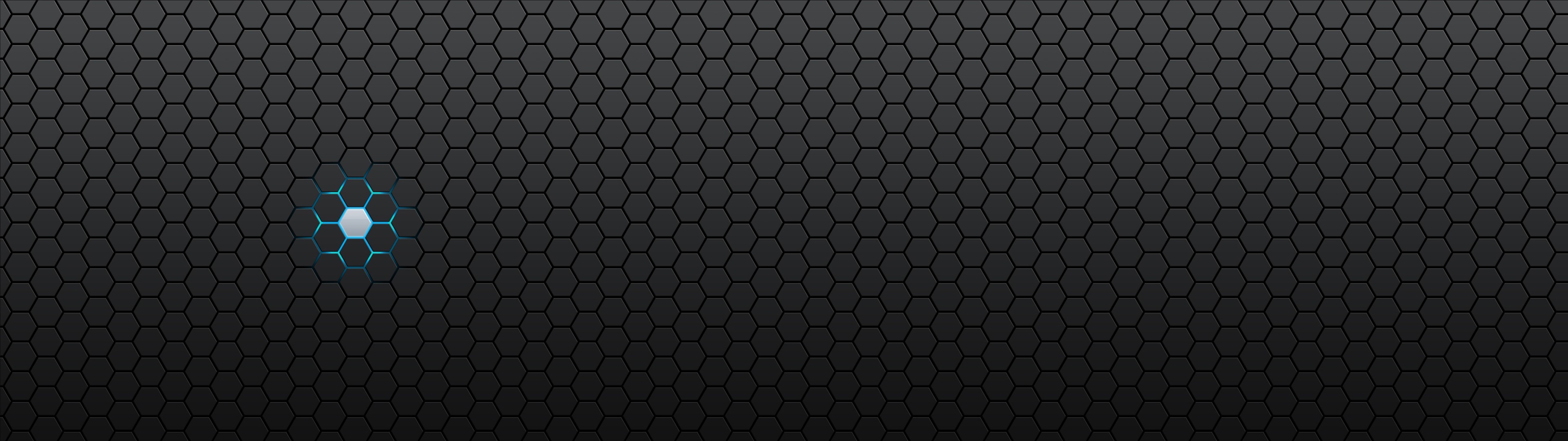 General 3840x1080 minimalism hexagon abstract digital art pattern selective coloring texture