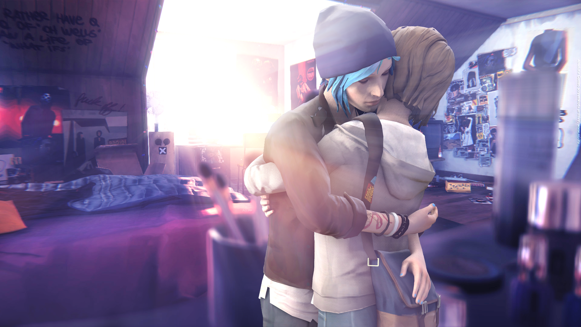 General 1920x1080 Life Is Strange Max Caulfield Chloe Price hugging video games video game characters video game girls two women screen shot