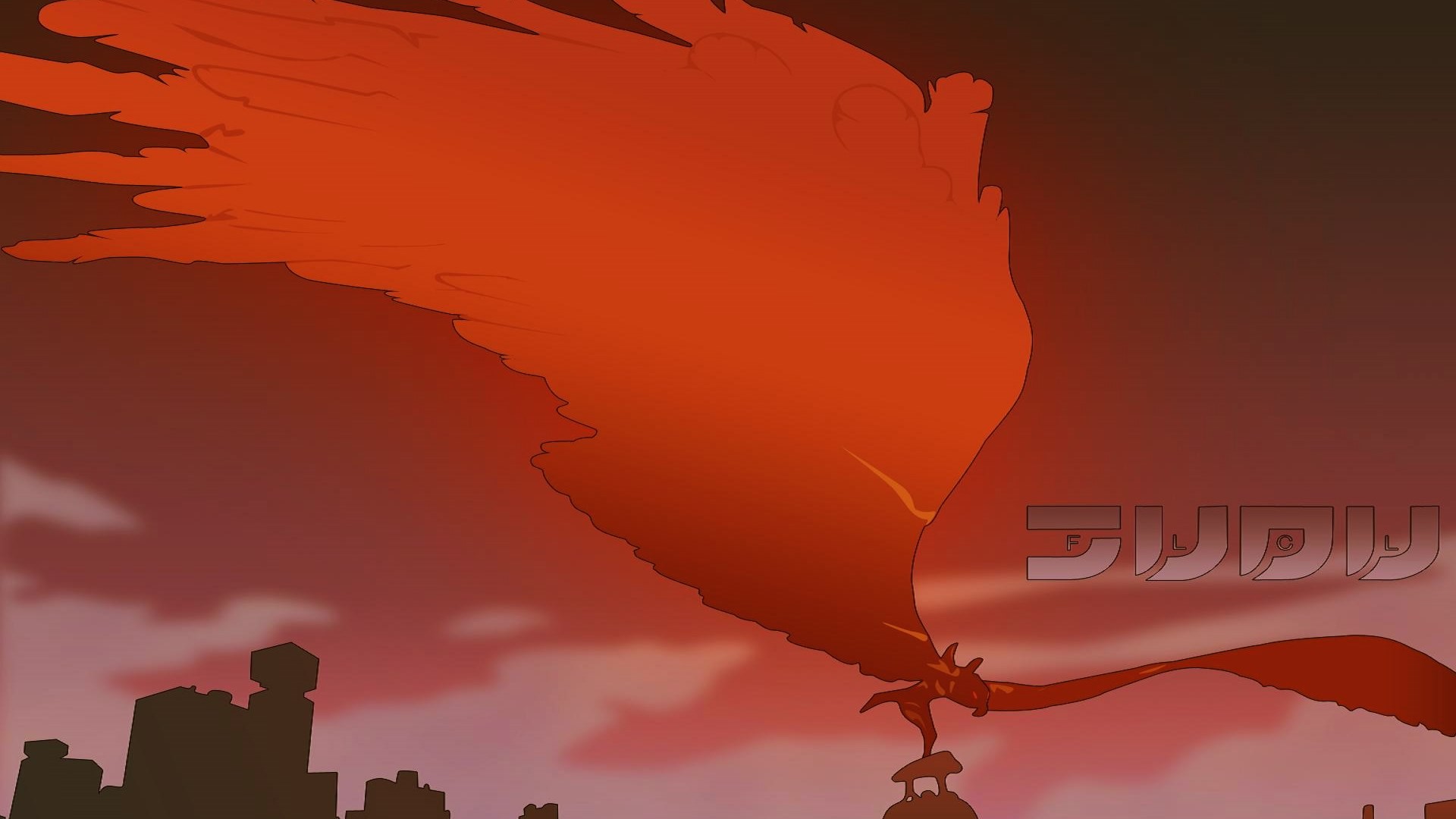 Anime 1920x1080 FLCL anime red sky