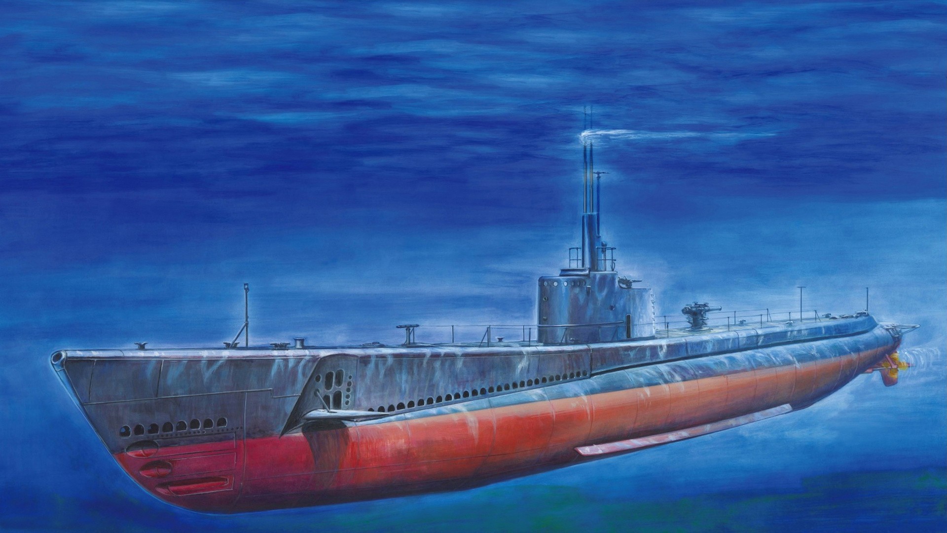 General 1920x1080 vehicle submarine drawing underwater sea USA blue silent hunter military military vehicle boat artwork