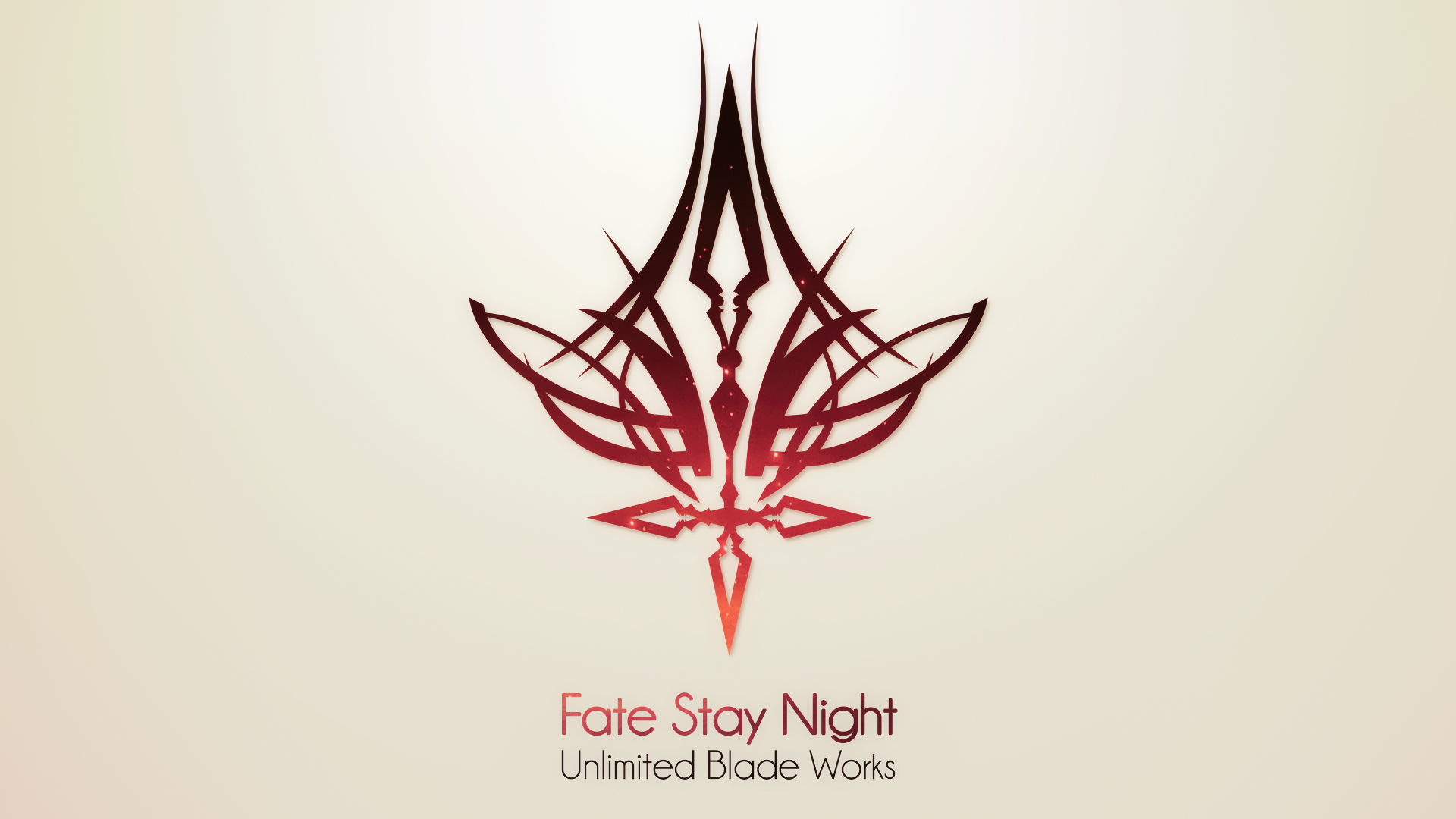 Anime 1920x1080 artwork Fate series Fate/Stay Night Fate/Stay Night: Unlimited Blade Works logo anime simple background white background typography
