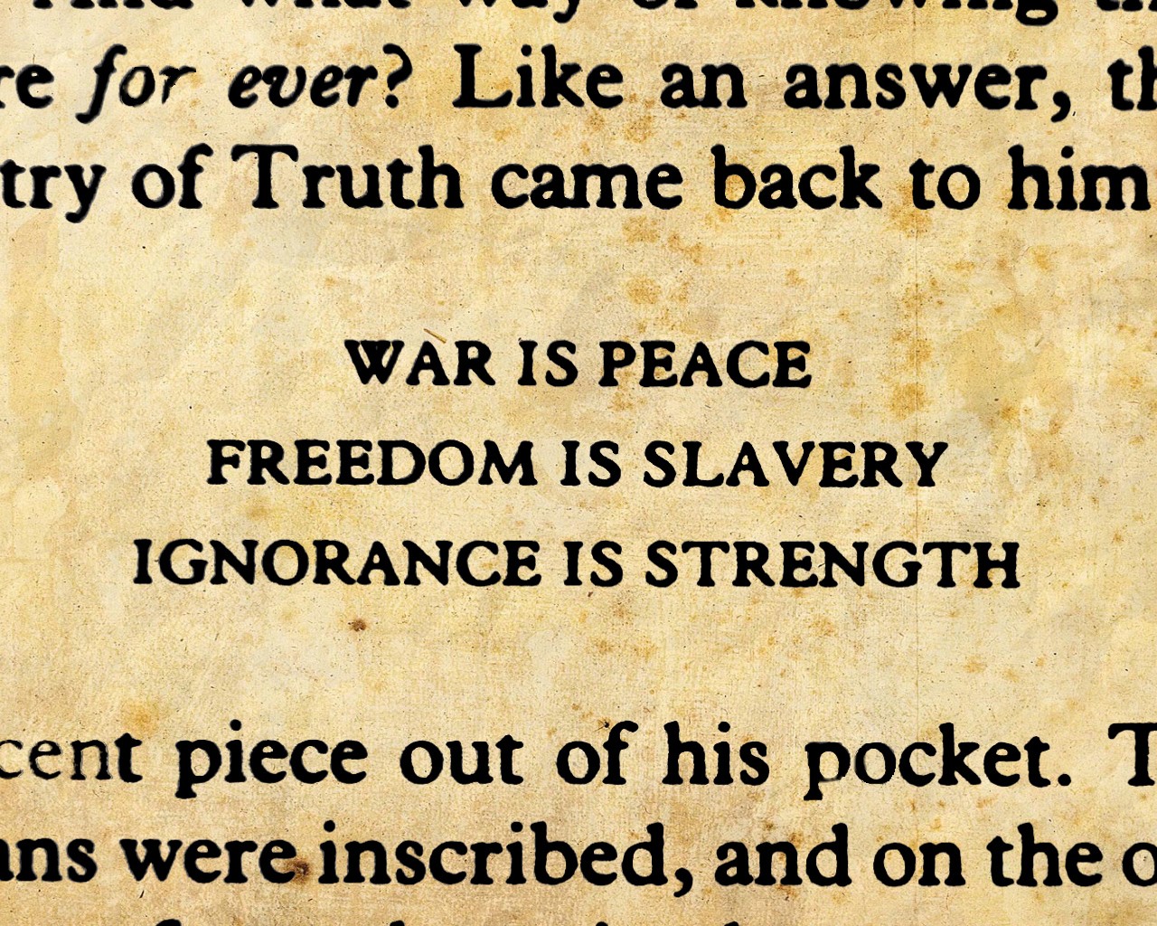 General 1280x1024 quote George Orwell 1984 typography literature