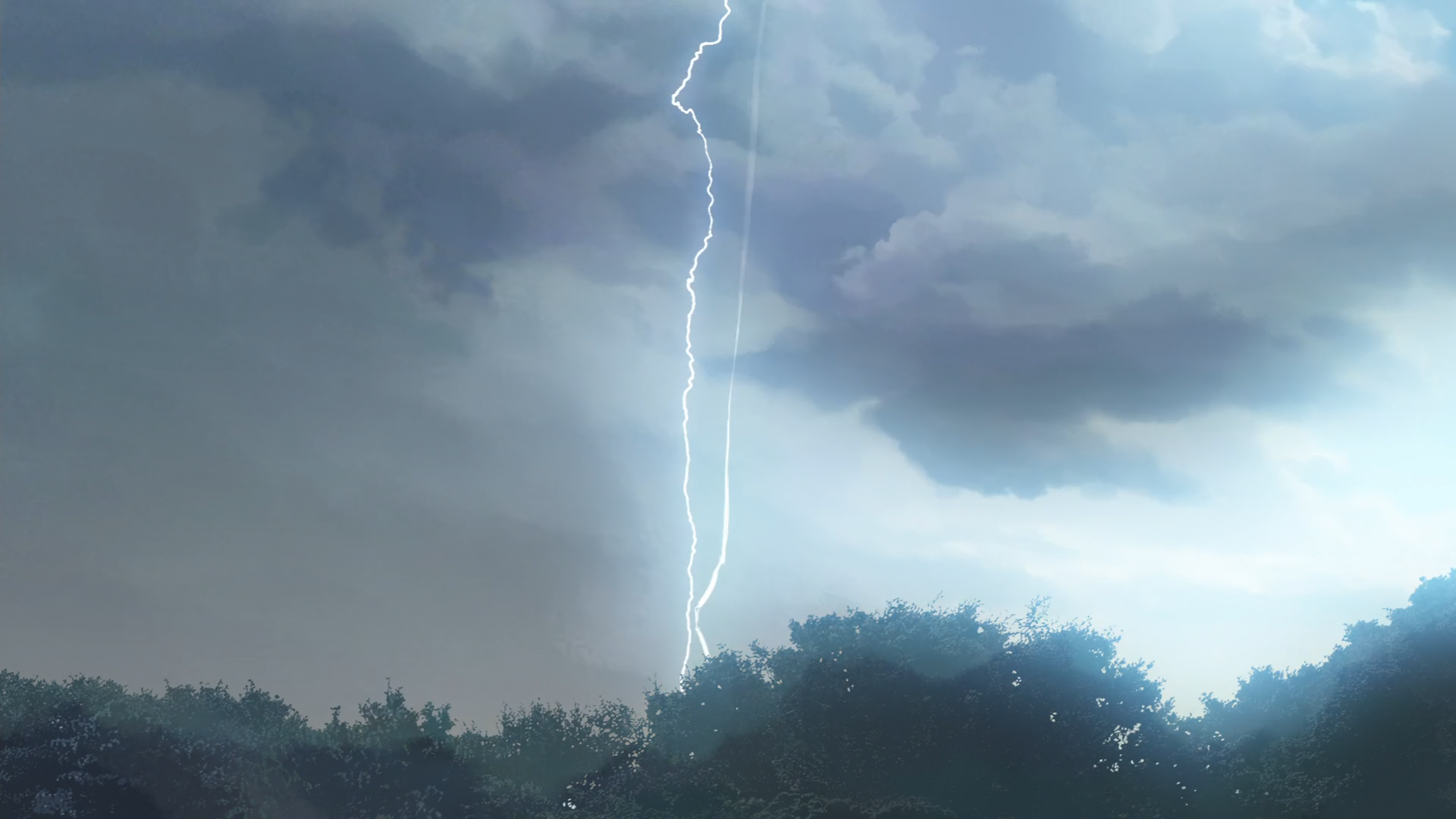 Anime 1920x1080 anime Makoto Shinkai  lightning storm blue