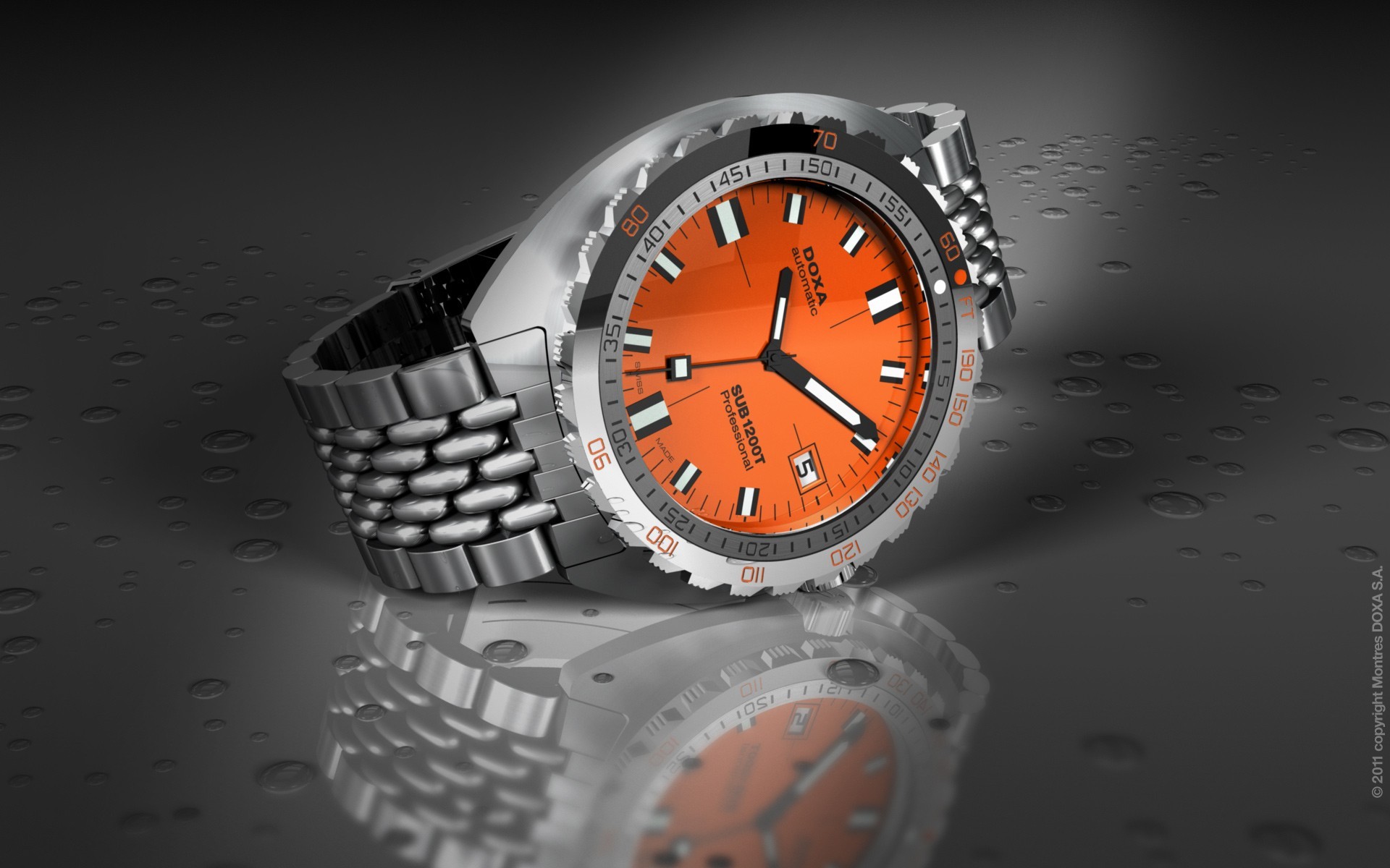 General 1920x1200 watch luxury watches wristwatch Doxa digital art simple background watermarked 2011 (Year)