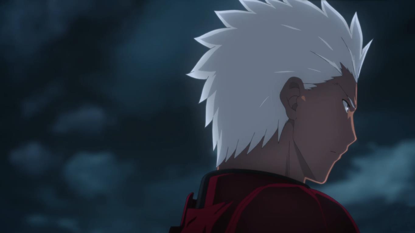 General 1364x768 Fate/Stay Night: Unlimited Blade Works anime anime boys white hair angry face