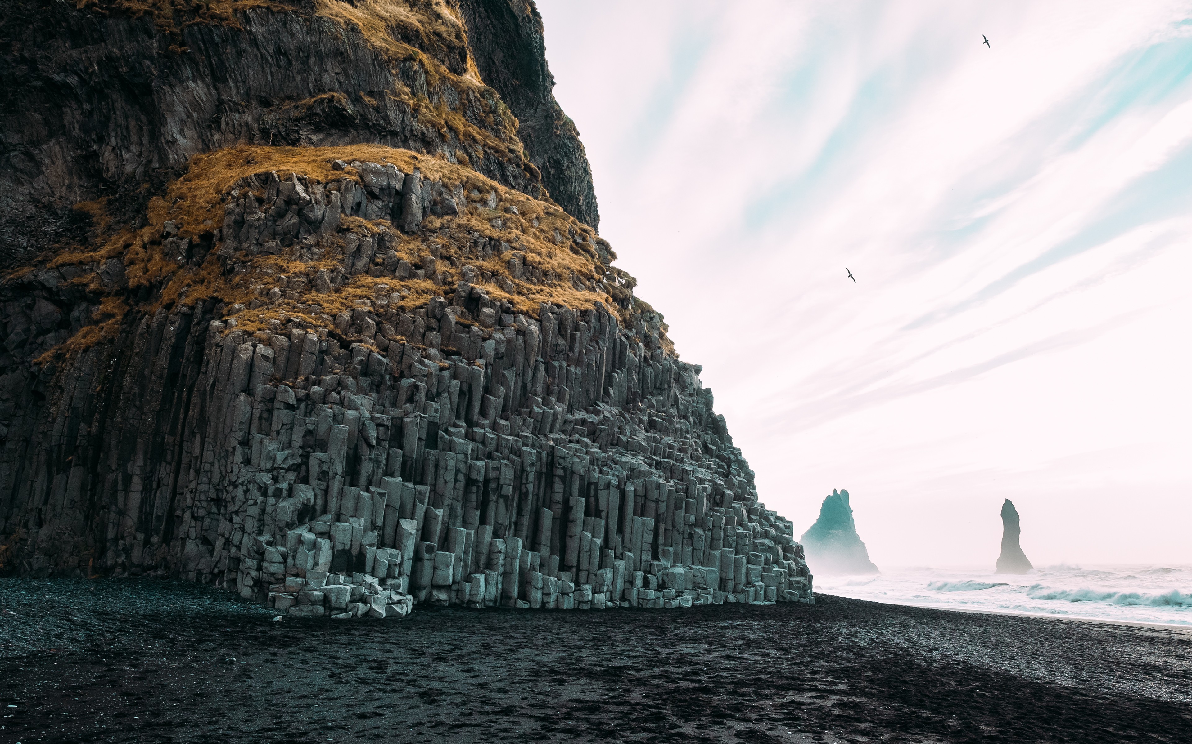 General 3840x2399 coast cliff beach nature outdoors nordic landscapes Iceland