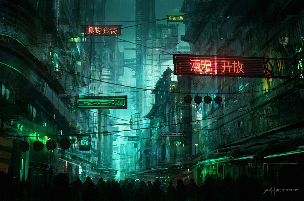 General 1200x794 futuristic cityscape cyberpunk turquoise teal science fiction artwork city