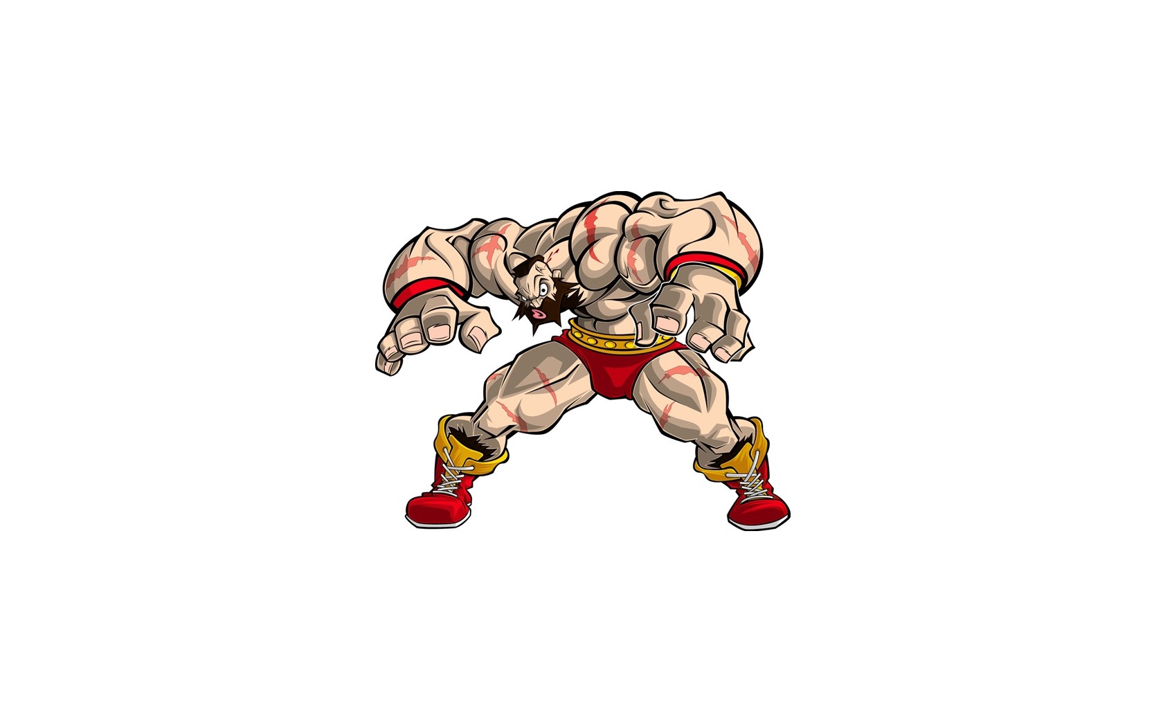 General 1680x1050 Street Fighter Zangief (Street Fighter) video game art white background video games muscles simple background video game warriors