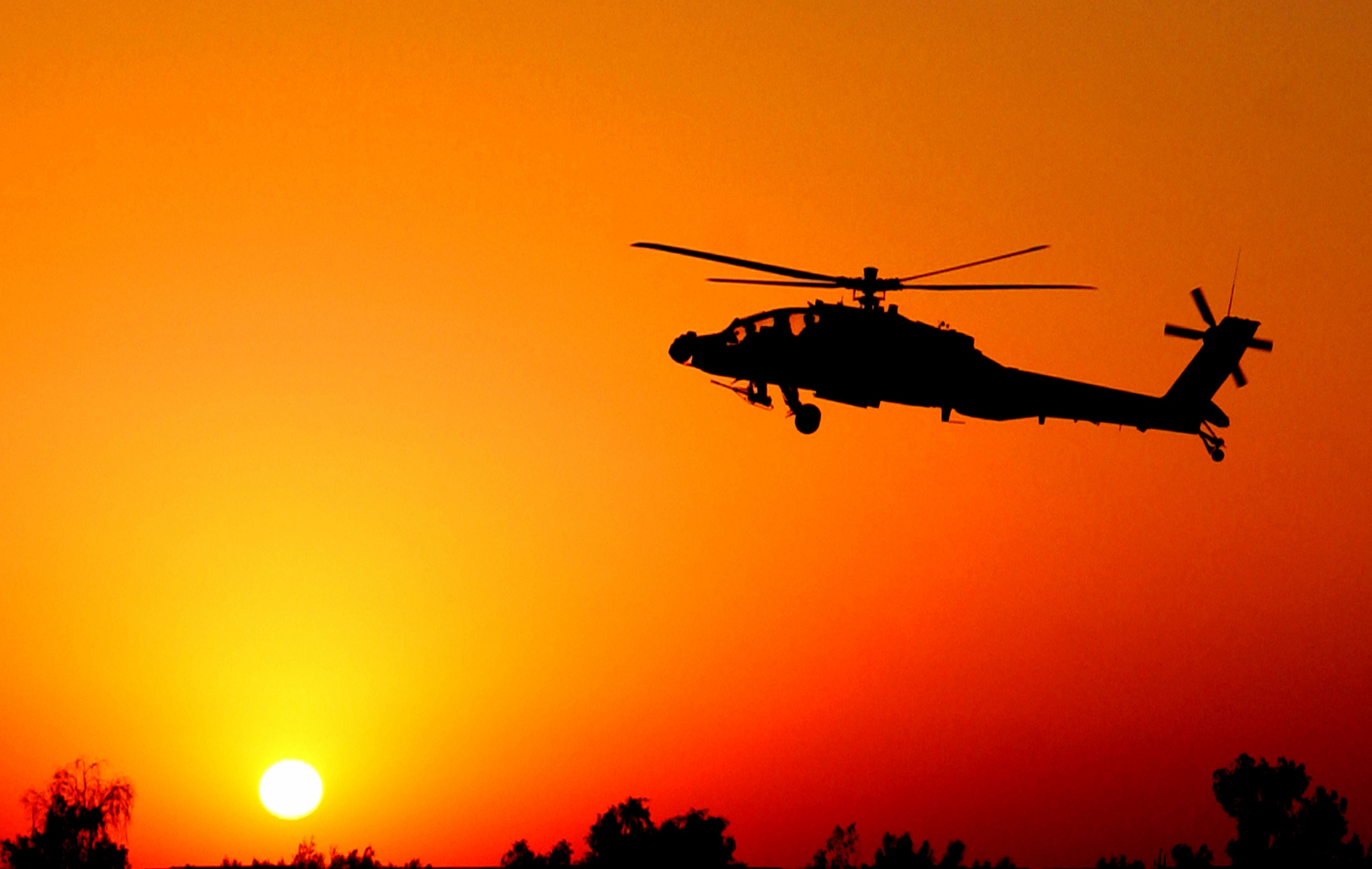 General 3000x1900 air aircraft Boeing AH-64 Apache sunset helicopters military aircraft silhouette American aircraft Boeing