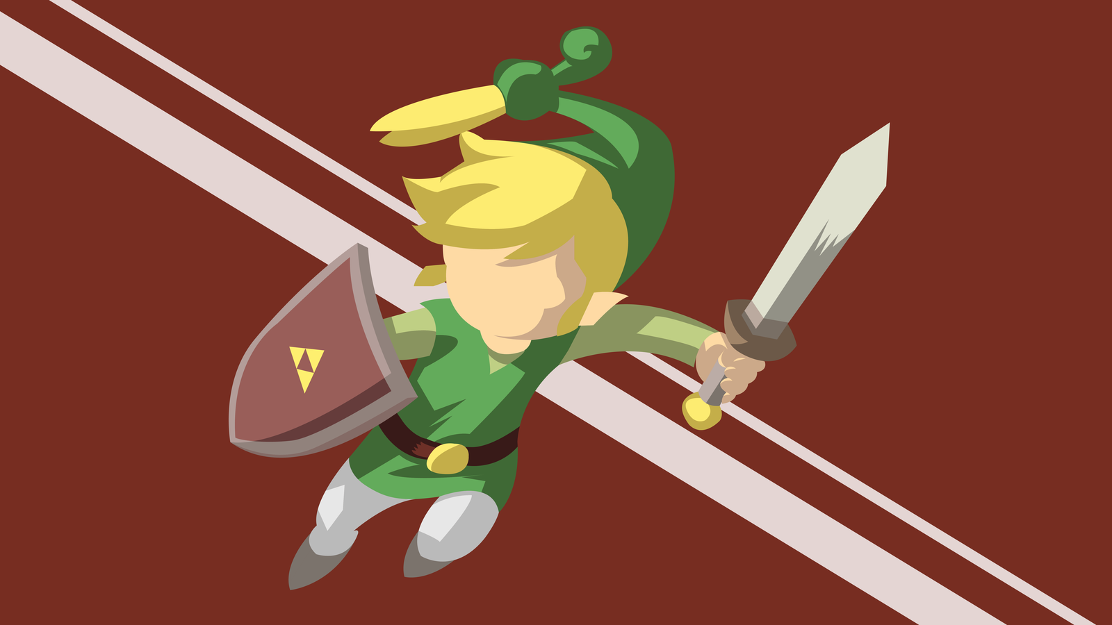 General 1600x900 vector art red green Link Triforce video game characters