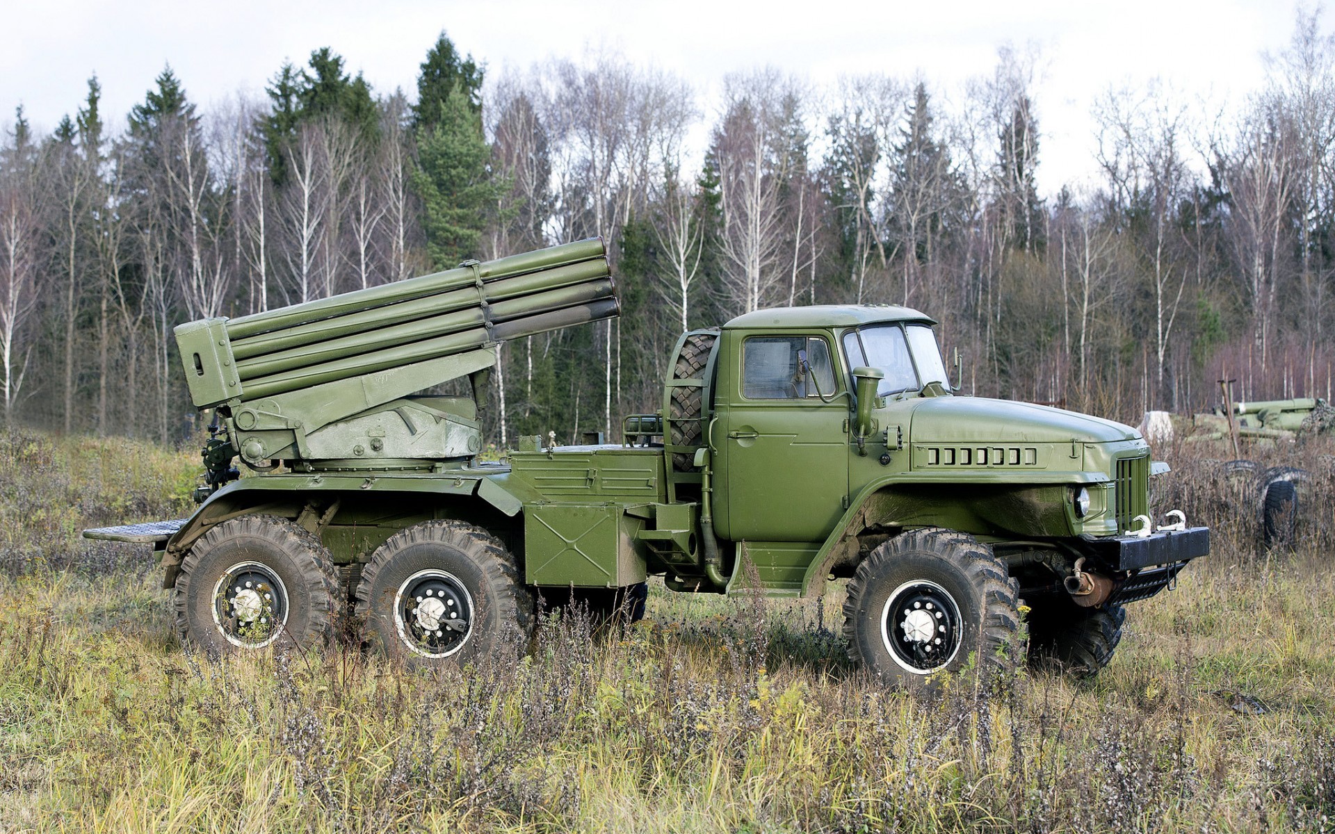 General 1920x1200 military vehicle truck Russian Army military vehicle green cars Ural (AP) rocket launchers