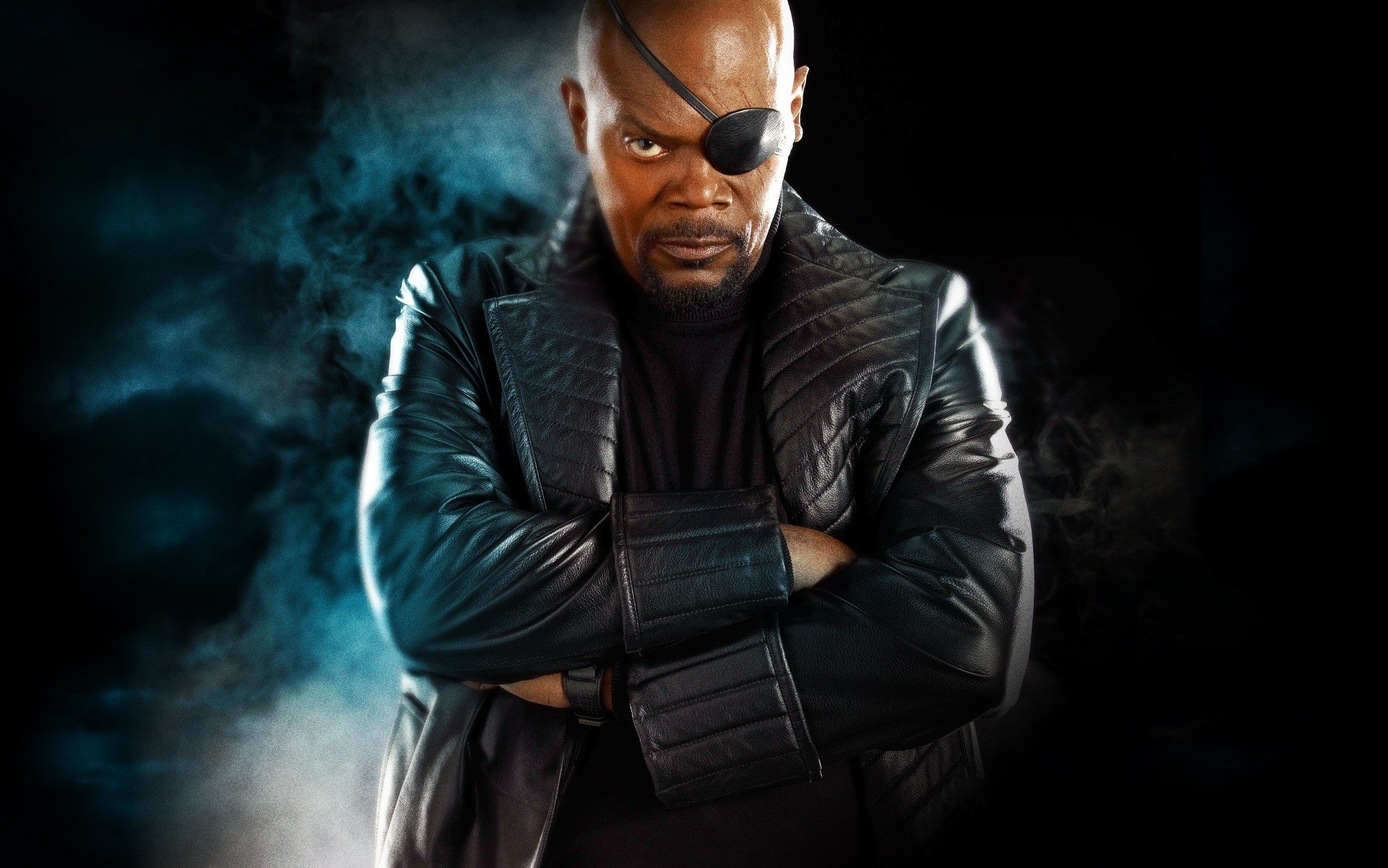 People 1920x1200 Samuel L. Jackson Nick Fury eyepatches arms crossed Captain America: The Winter Soldier arms on chest angry Marvel Cinematic Universe men