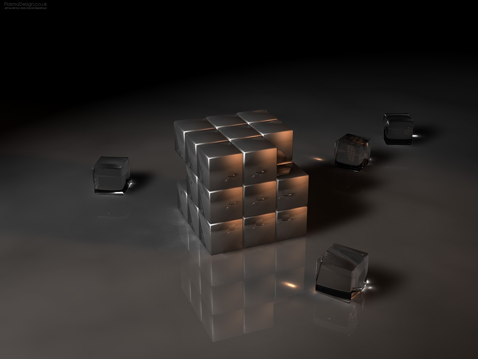 General 1600x1200 digital art CGI cube reflection 3D Blocks 3D Abstract