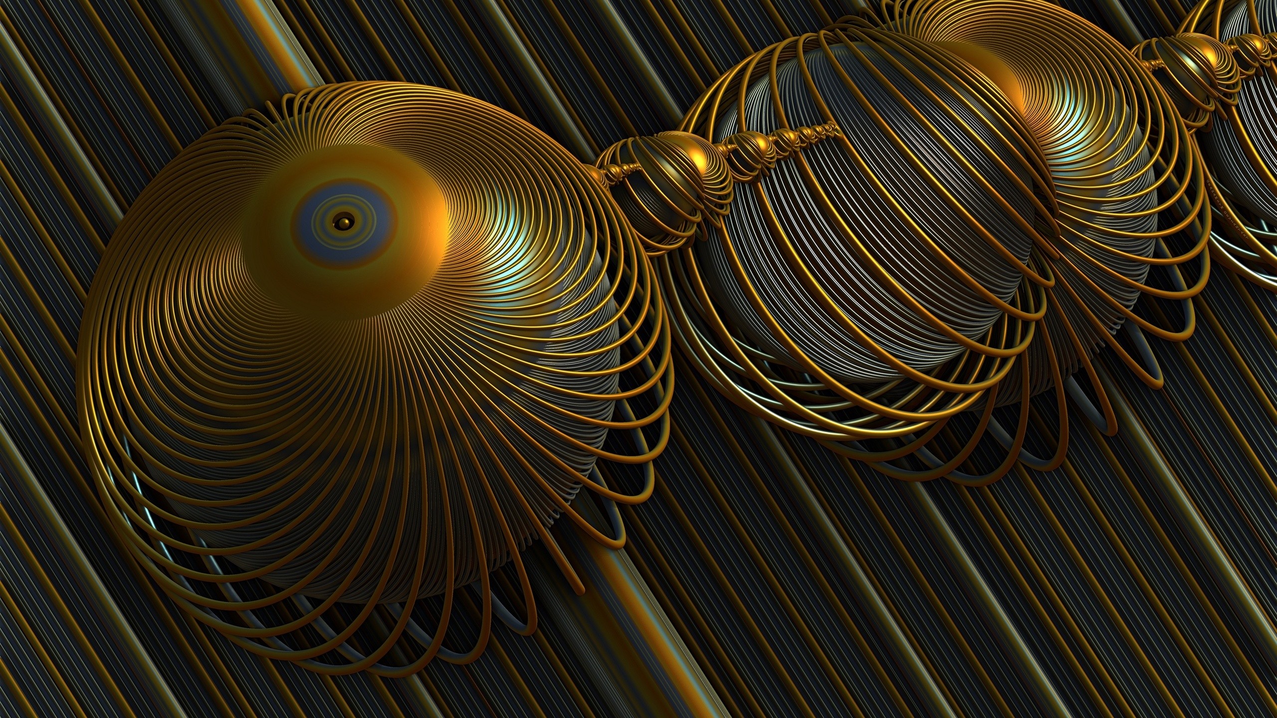 General 2560x1440 abstract CGI digital art sphere lines 3D Abstract