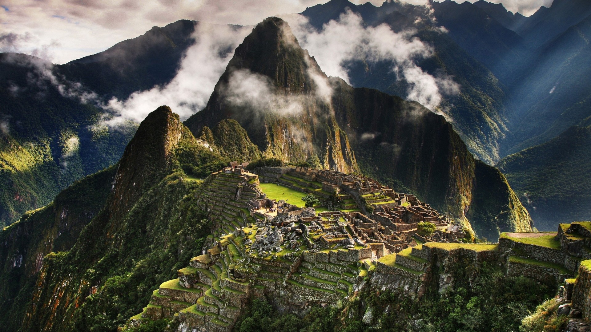 General 1920x1080 nature mountains Machu Picchu landscape old building forest clouds Peru South America history ruins World Heritage Site