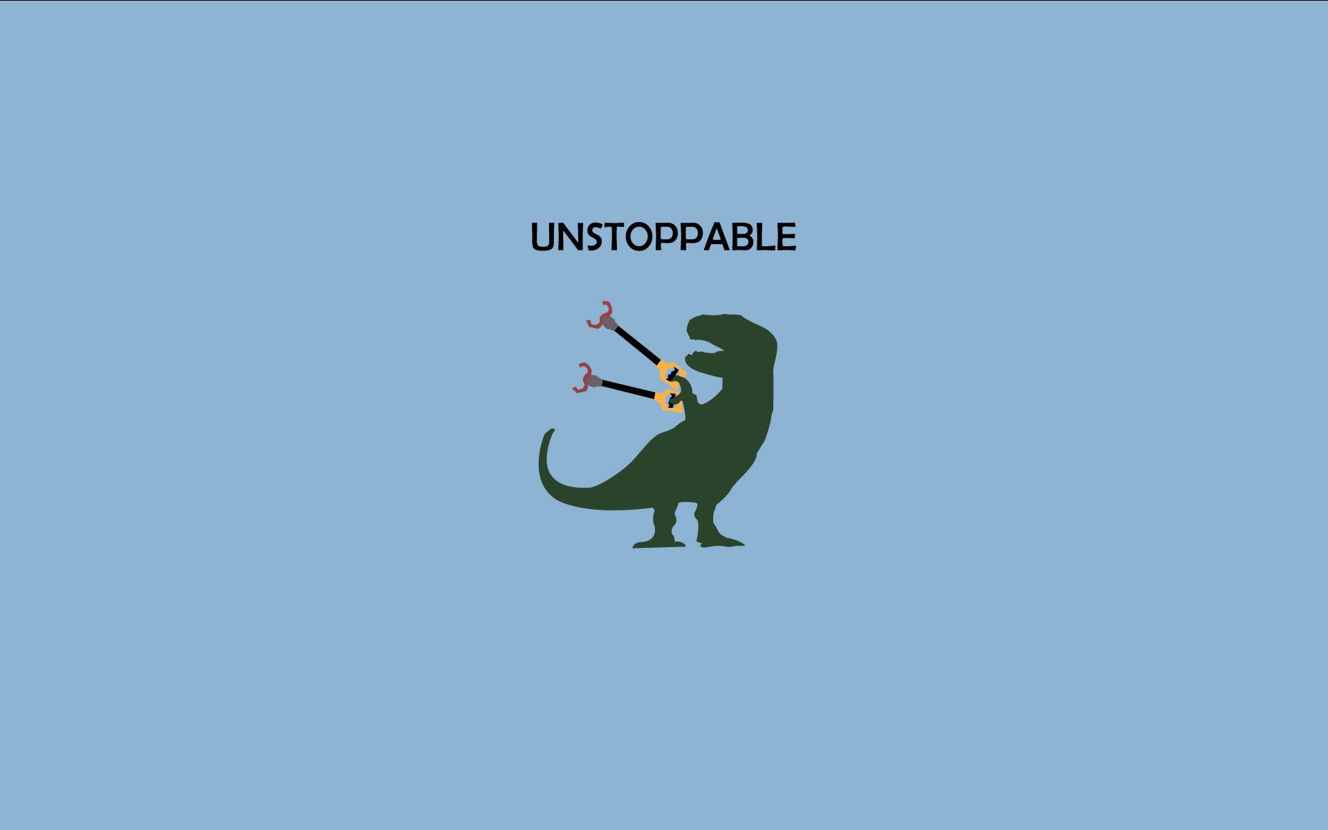 General 1920x1200 Tyrannosaurus rex minimalism dinosaurs humor simple background animals blue background typography