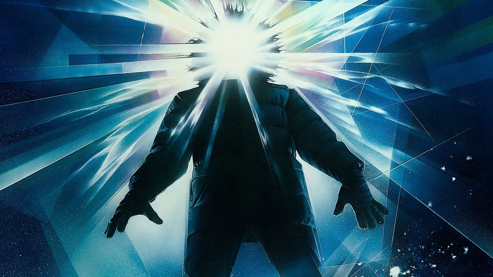General 1920x1080 The Thing movie poster movies Film posters horror aliens abstract lines jacket gloves cyan blue shapes science fiction