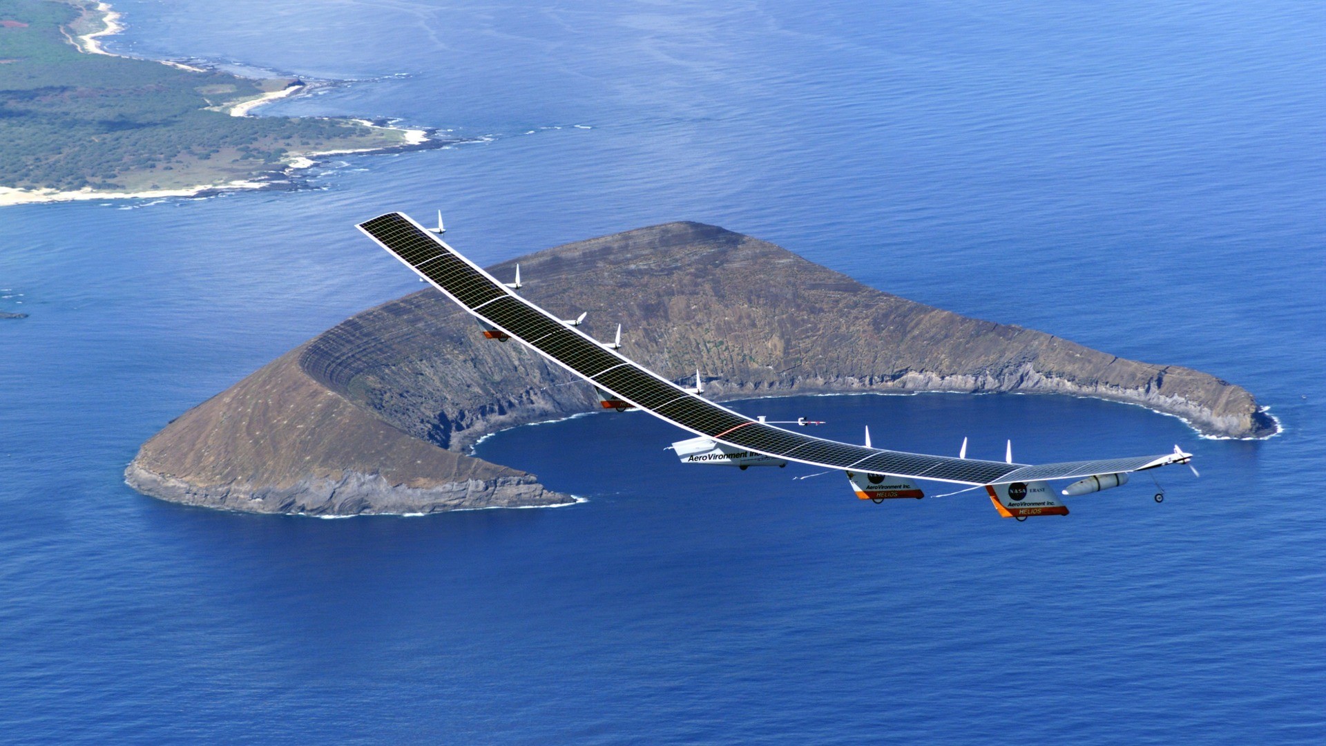 General 1920x1080 sea aerial view airplane island aircraft vehicle solar power