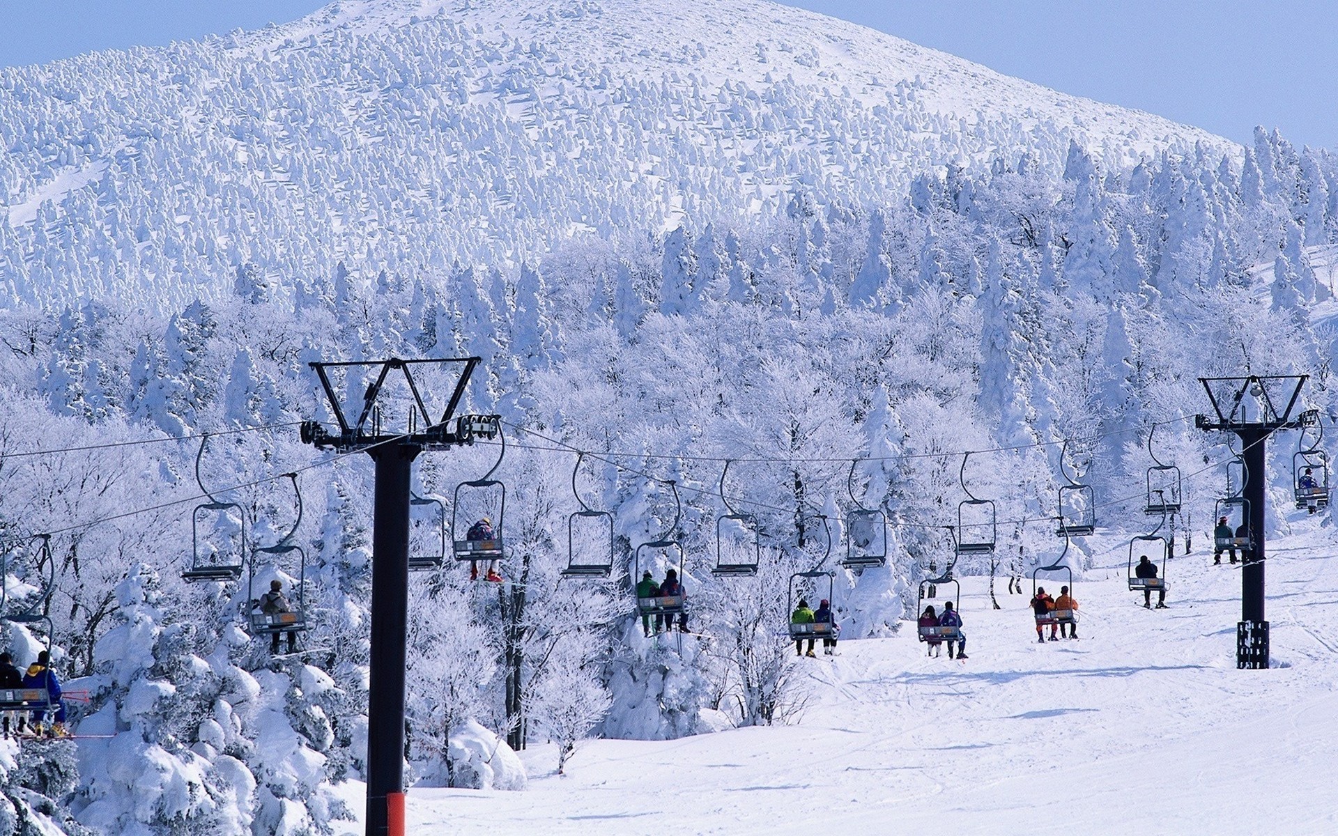 General 1920x1200 landscape ski resort skiing ski lifts winter nature outdoors people snow