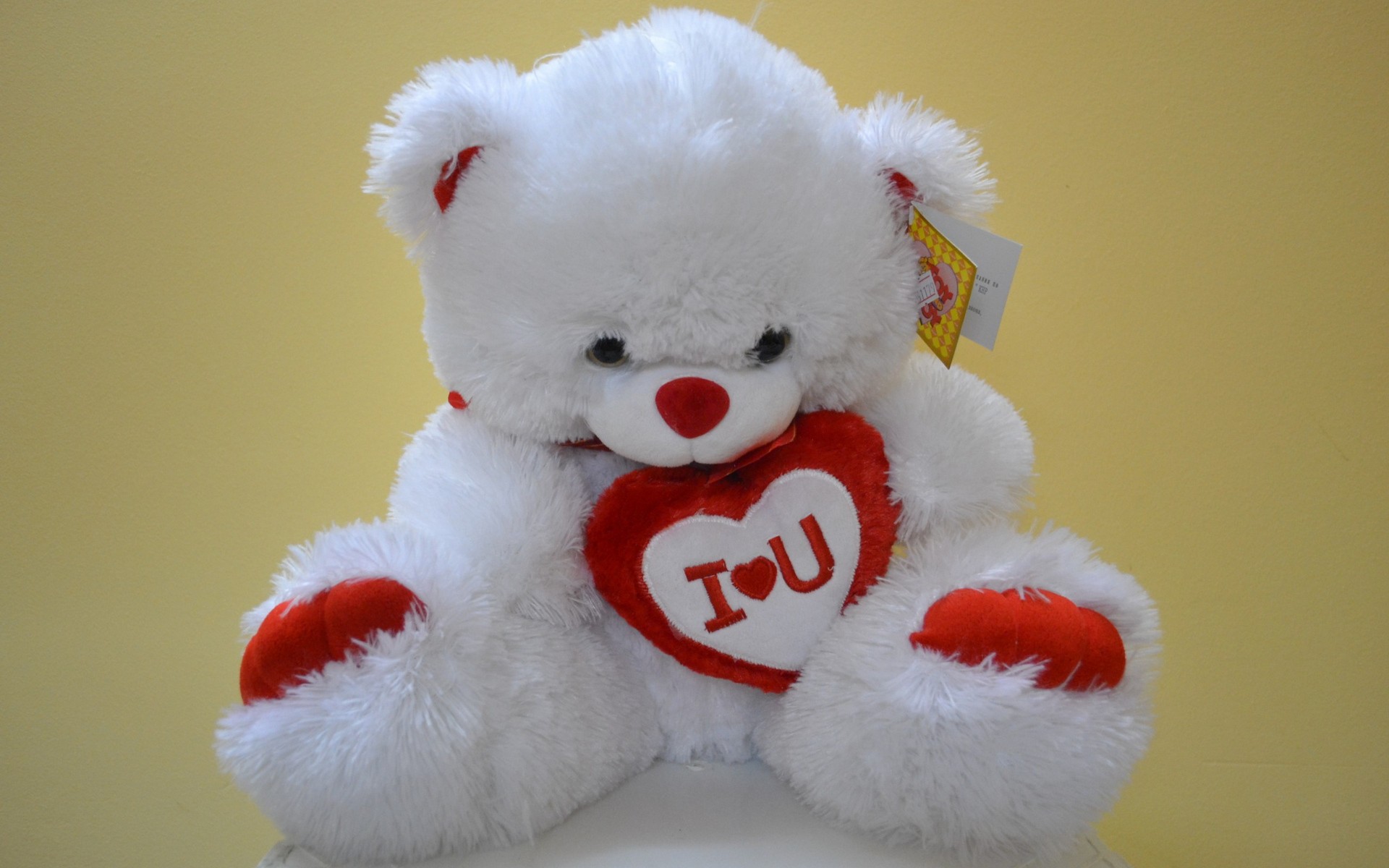 General 1920x1200 teddy bears love toys plush toy simple background closeup