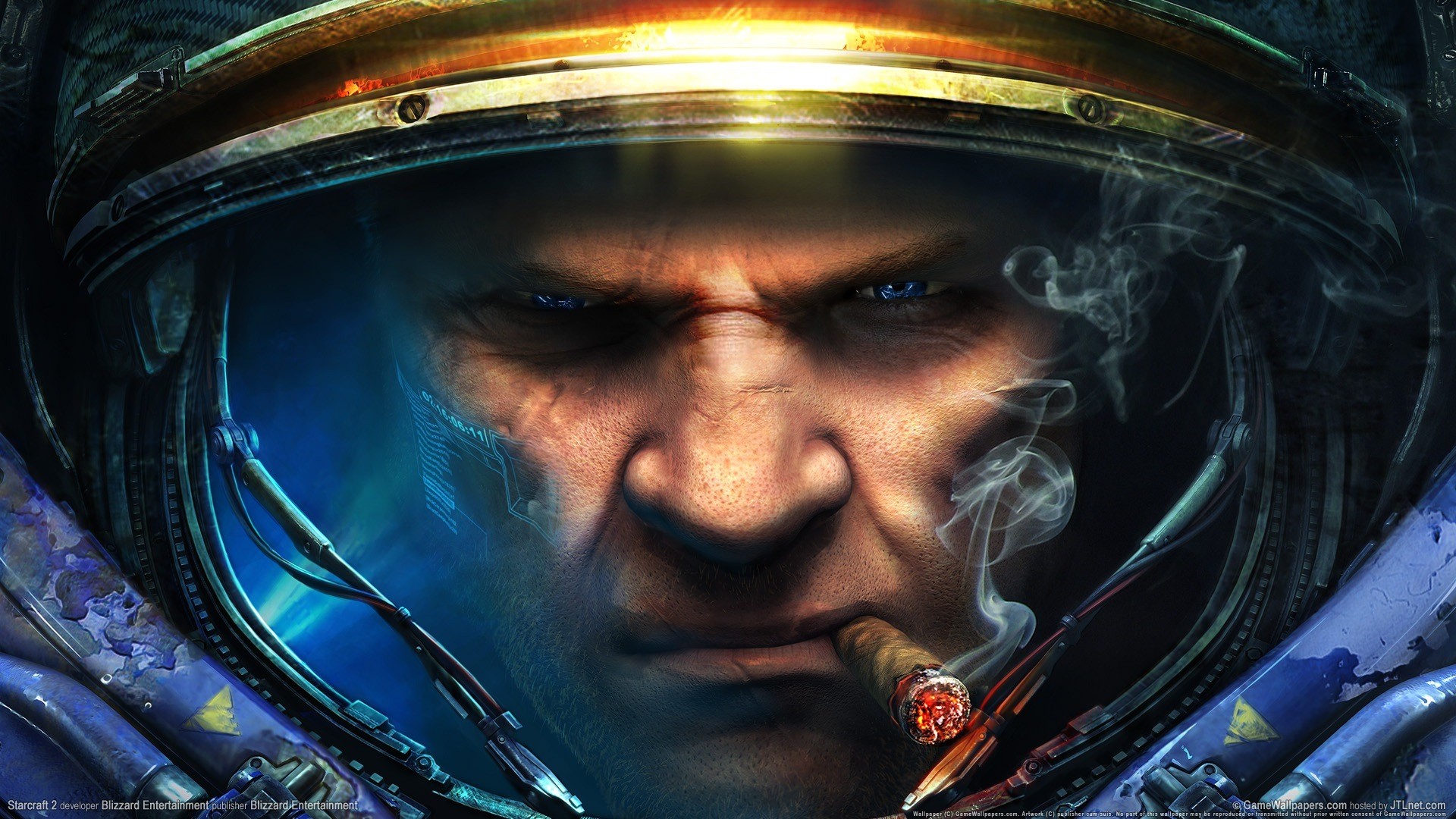General 1920x1080 video games Blizzard Entertainment PC gaming cigars Starcraft II Science Fiction Men science fiction men face smoking video game art