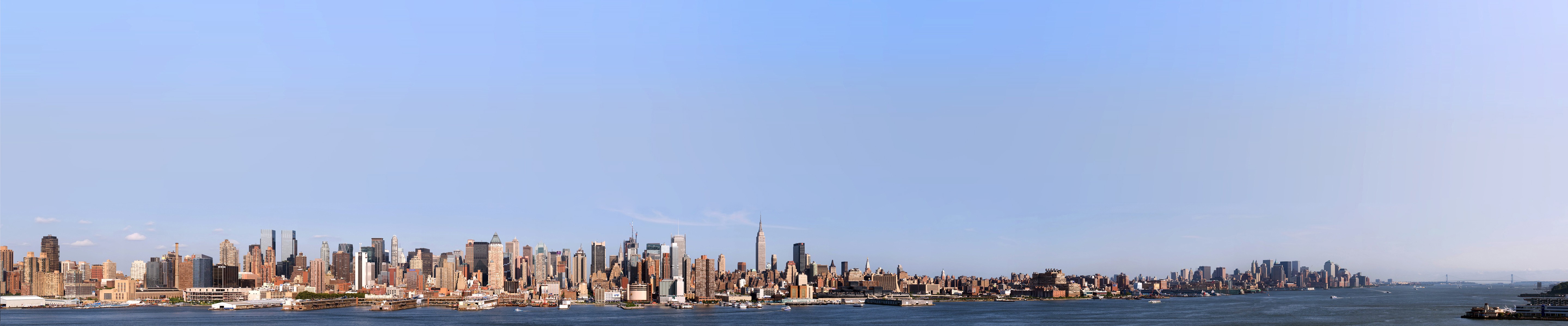 General 5760x1200 New York City triple screen wide angle cityscape Manhattan harbor skyscraper panorama skyline USA multiple display