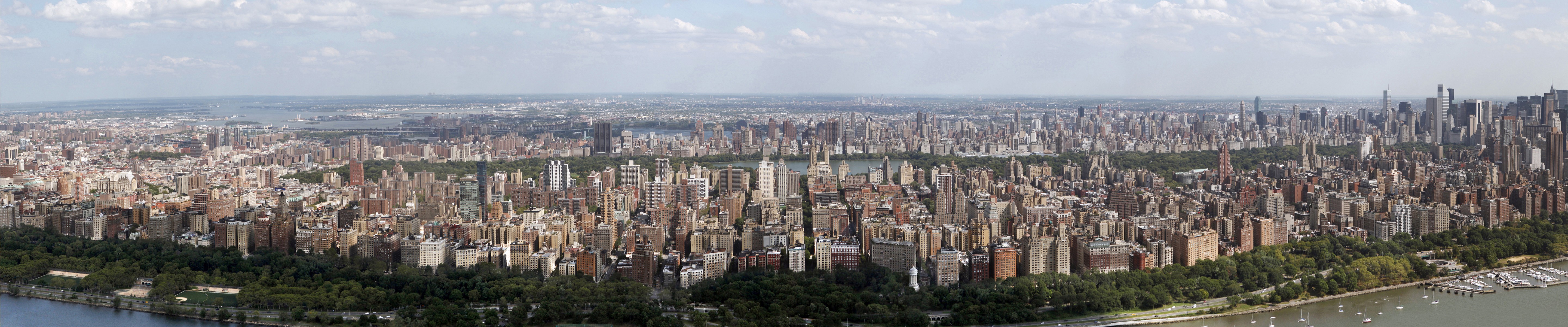 General 5760x1200 New York City triple screen USA cityscape panorama aerial view