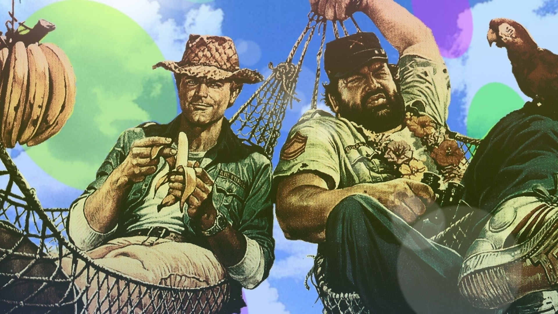 General 1920x1080 movies Terence Hill Bud Spencer hat bananas