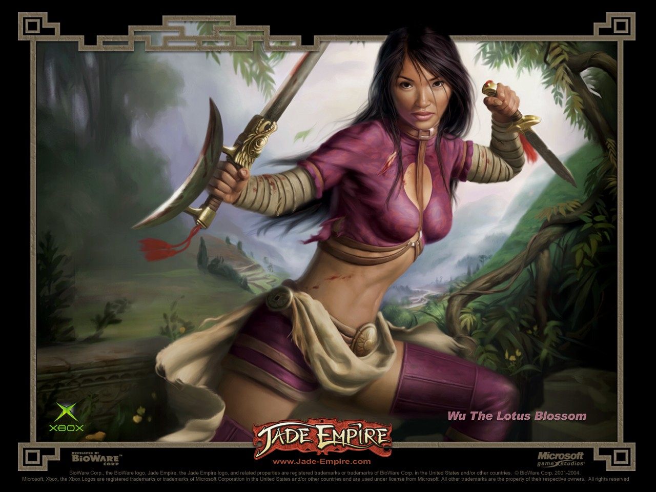 General 1280x960 video games Bioware Jade Empire fantasy girl video game girls belly Asian looking at viewer women video game art dark hair blood