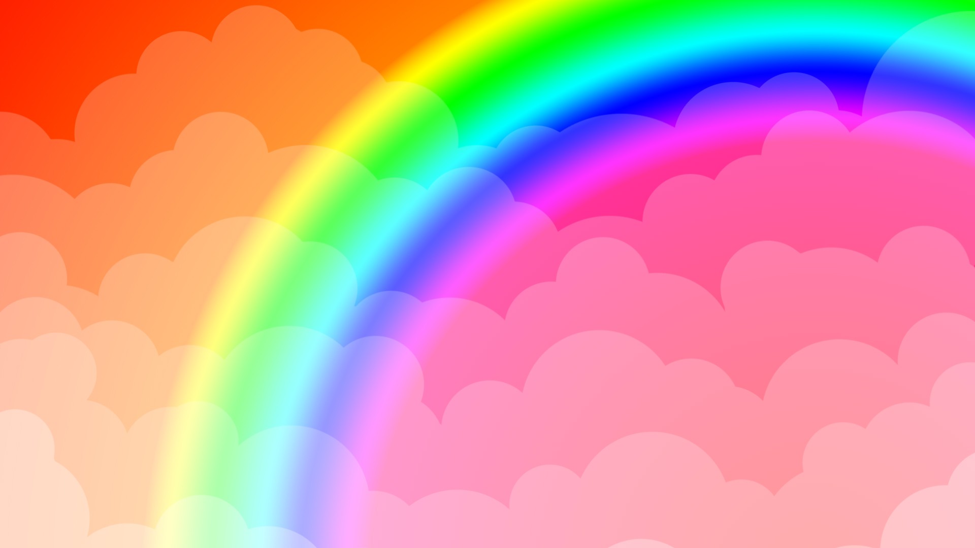 General 1920x1080 abstract rainbows colorful clouds digital art
