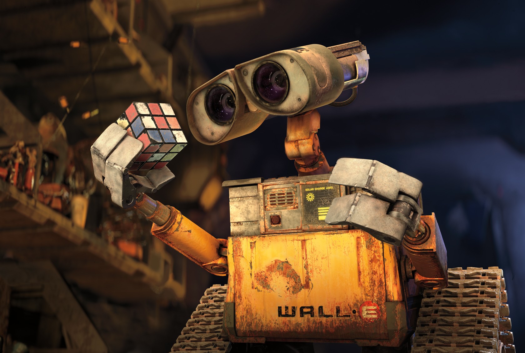General 1680x1129 Pixar Animation Studios Disney Pixar WALL-E Rubik's Cube cube movies animated movies 3D Blocks