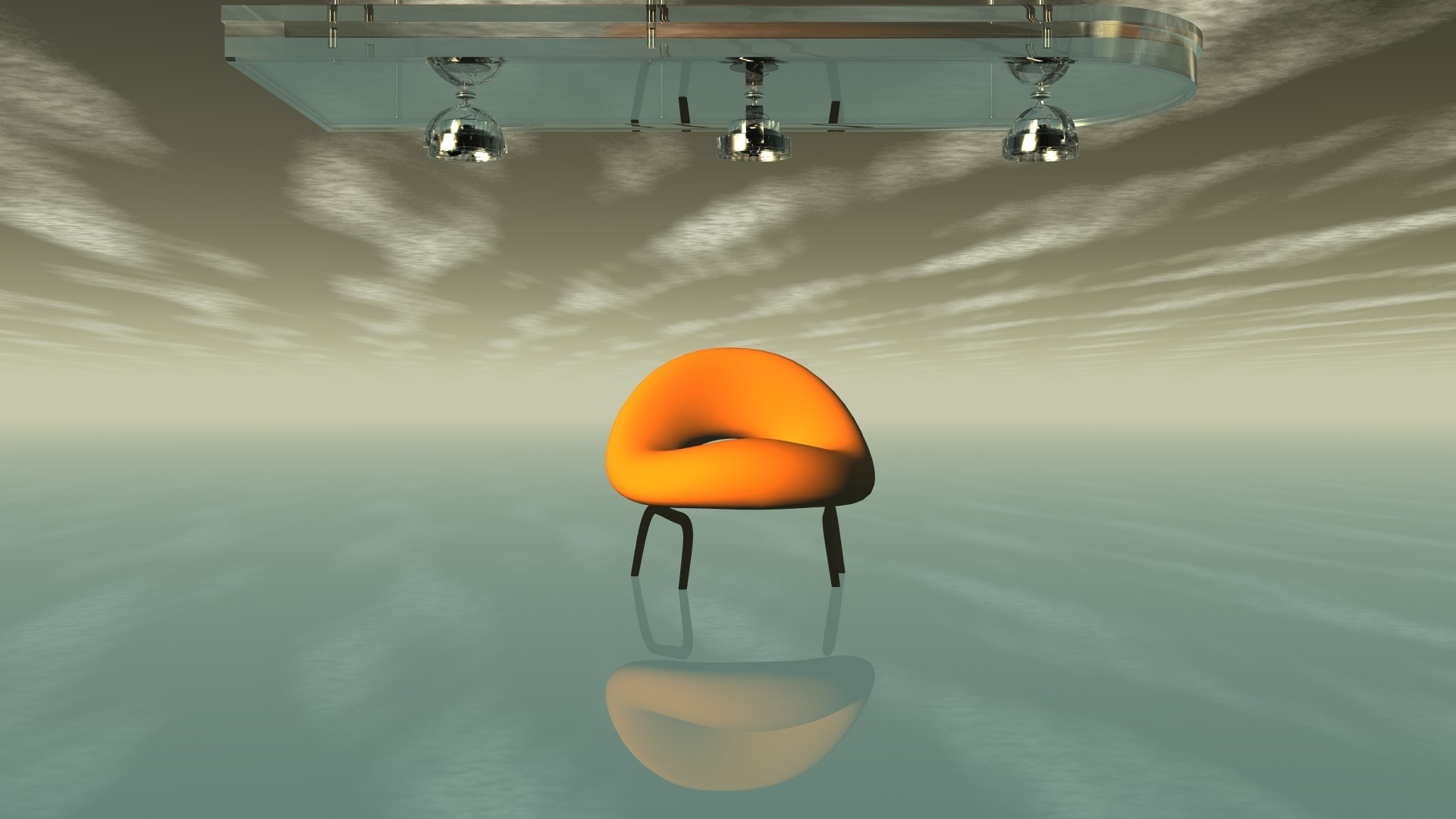 General 1920x1080 surreal digital art chair lamp