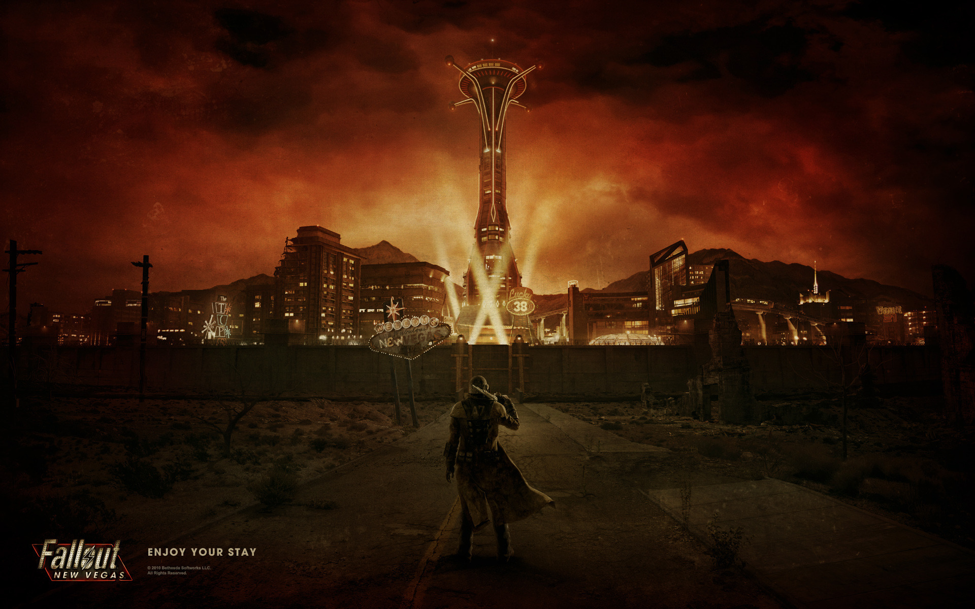 General 1920x1200 Fallout: New Vegas video games Fallout apocalyptic digital art science fiction 2010 (Year) Bethesda Softworks dark sky PC gaming