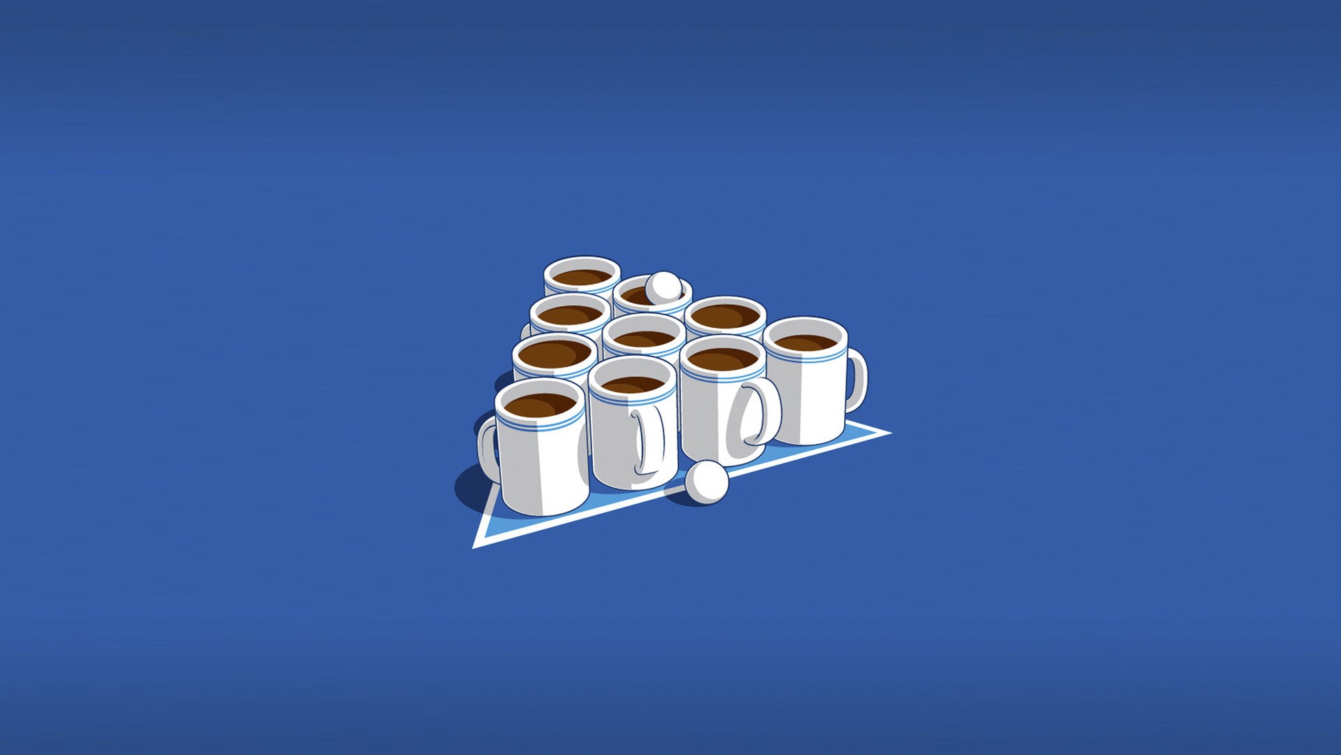 General 1918x1080 coffee humor ball blue background simple background cup blue ping pong minimalism food