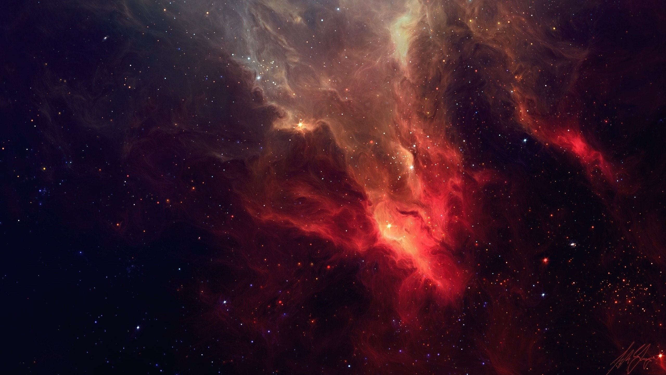 General 2560x1440 space nebula space art TylerCreatesWorlds CGI digital art stars DeviantArt