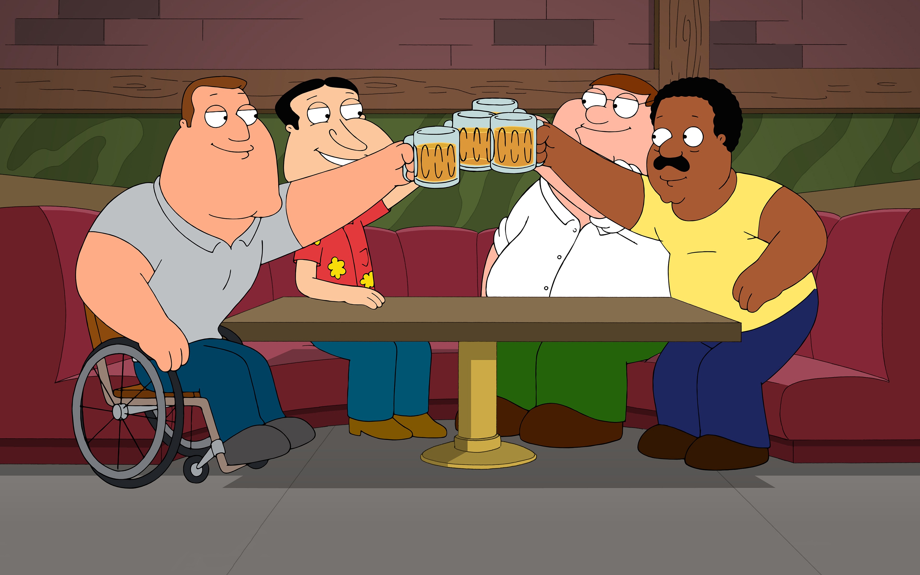General 3840x2400 Family Guy beer Glenn Quagmire Peter Griffin bar cartoon alcohol TV series