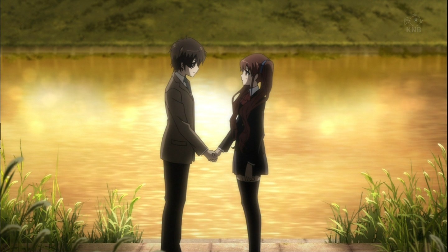 Anime 1440x810 Another anime boys anime girls water holding hands anime