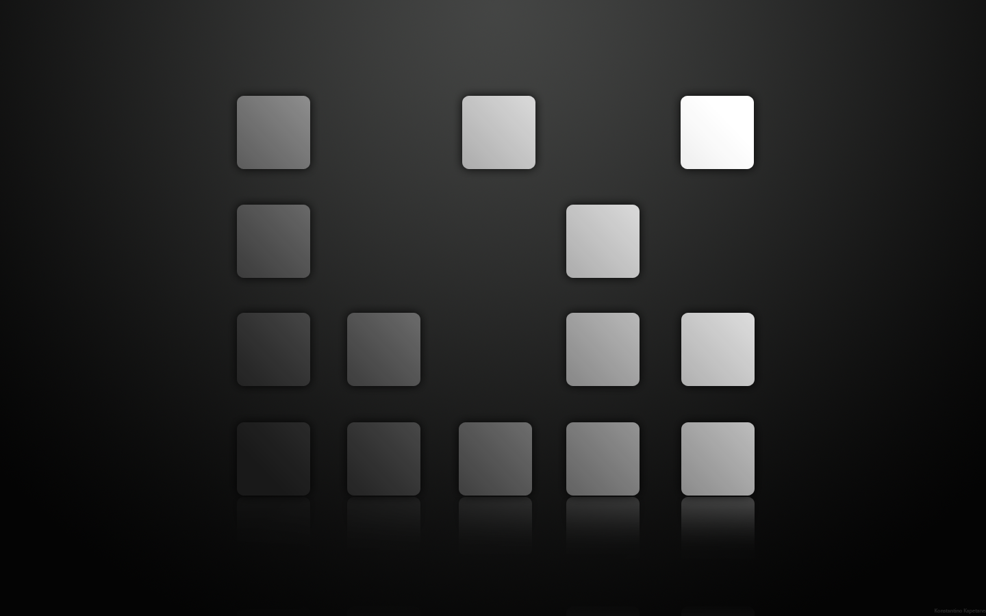 General 1440x900 black monochrome digital art square simple background geometric figures gradient black background