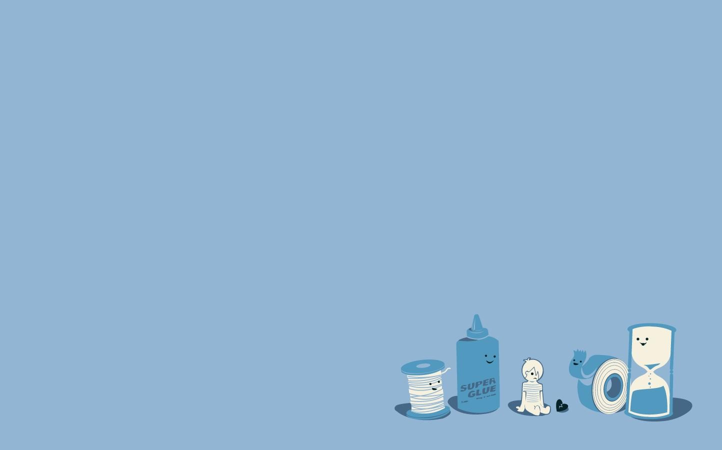 General 1444x900 minimalism time humor blue background hourglasses heart (design)