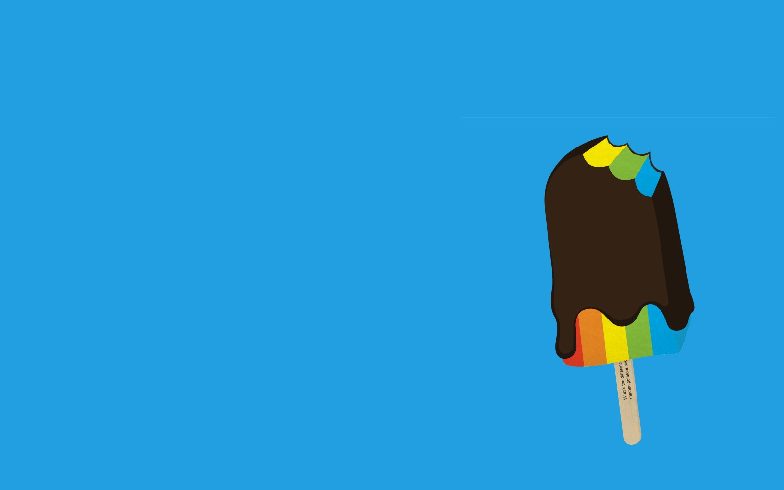 General 1600x1000 minimalism food artwork simple background chocolate sweets popsicle blue background