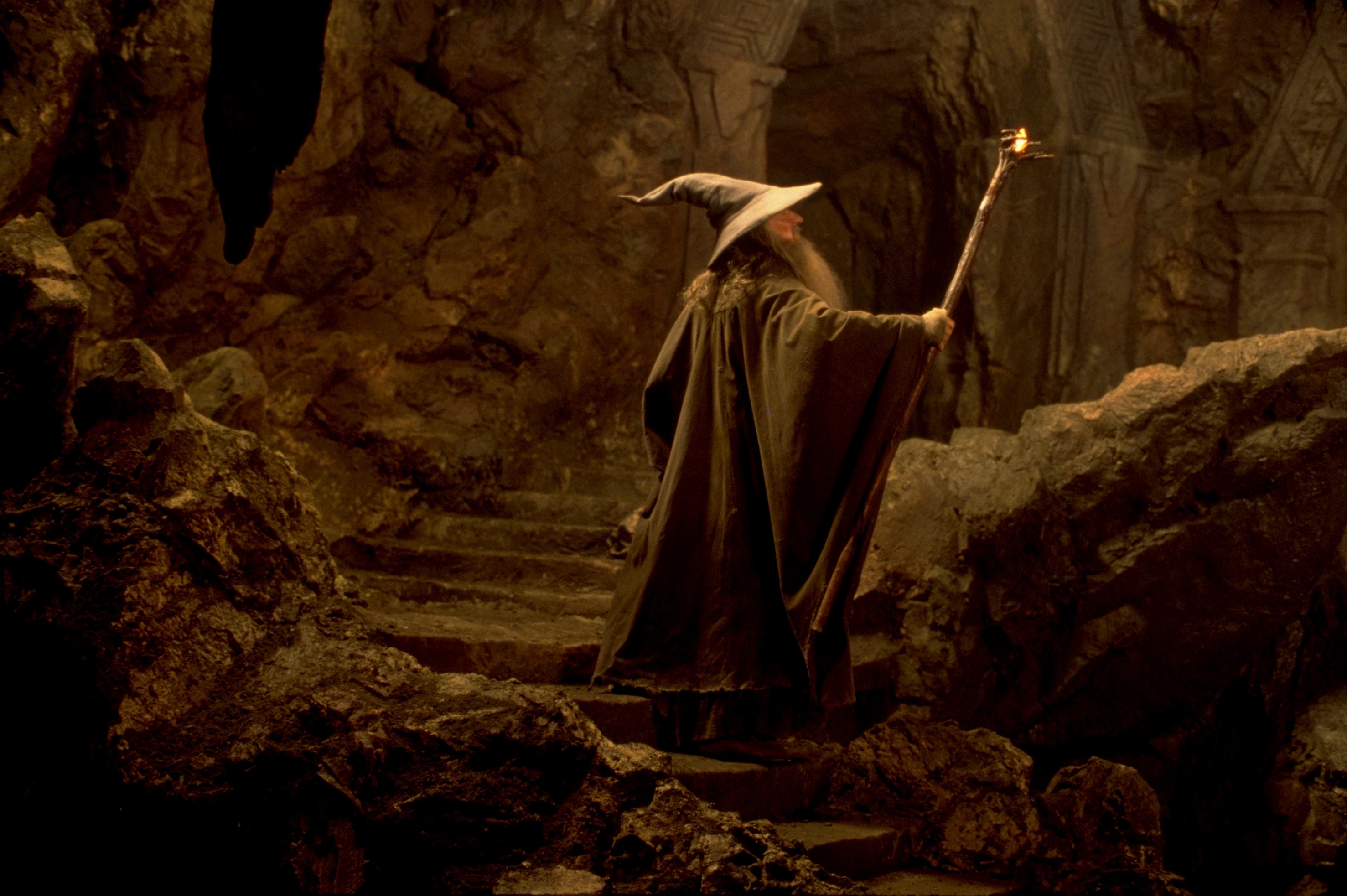 General 2954x1965 The Lord of the Rings movies Gandalf Moria wizard The Lord of the Rings: The Fellowship of the Ring film stills